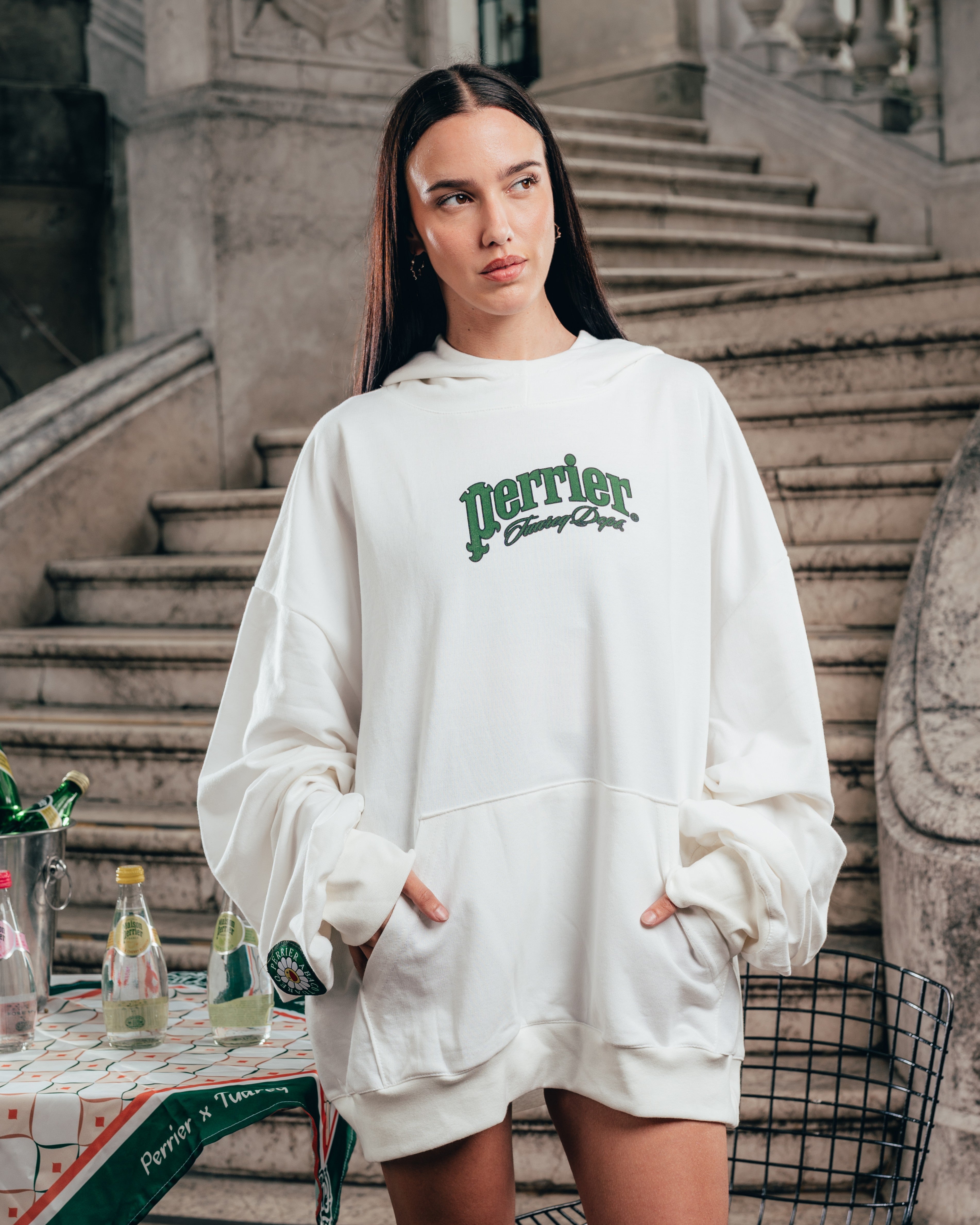 HOODIE MEGAOVERSIZED [ PERRIER ] SIGNATURE WHITE