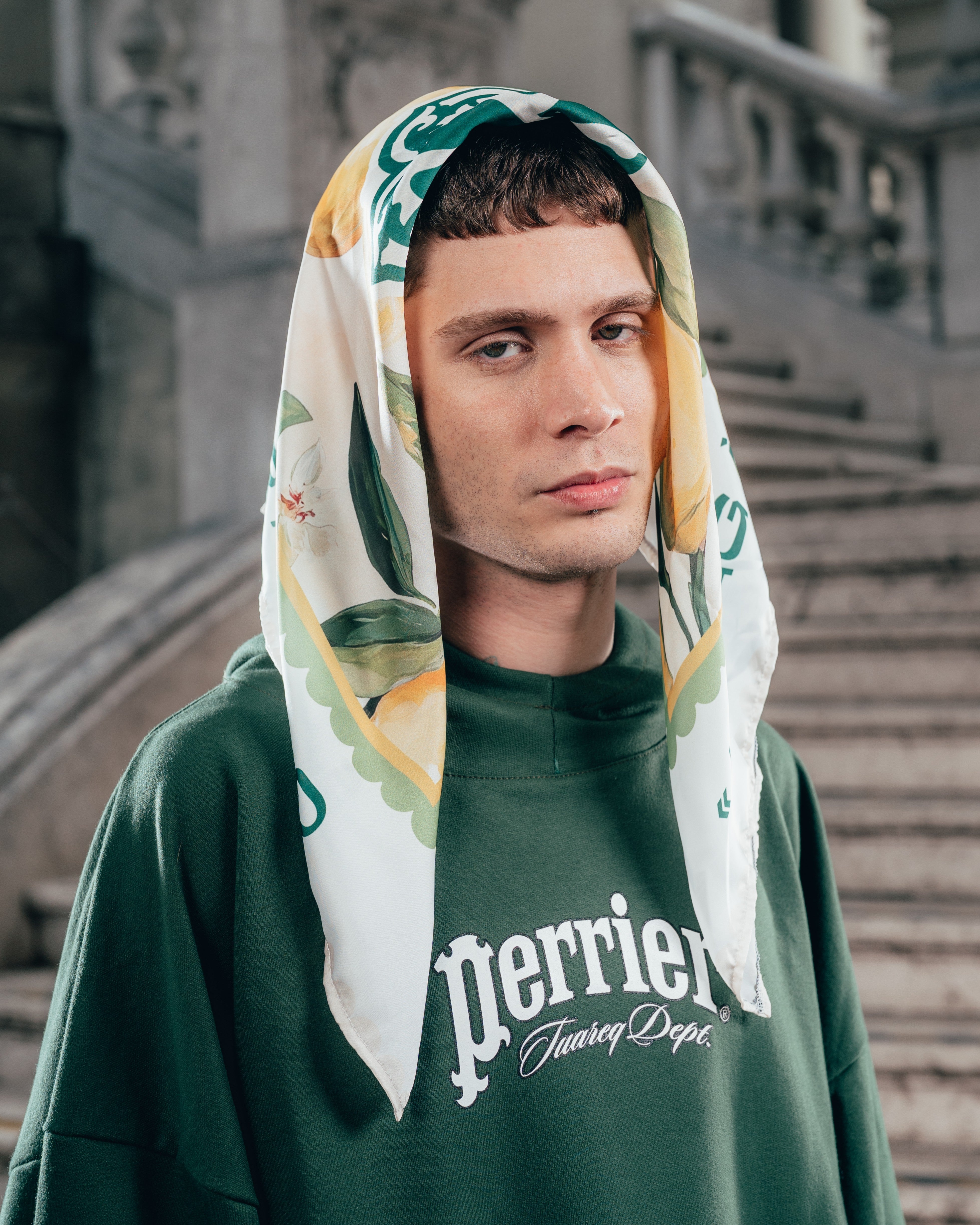 PAÑUELO DE SEDA [ PERRIER ] LEMONS