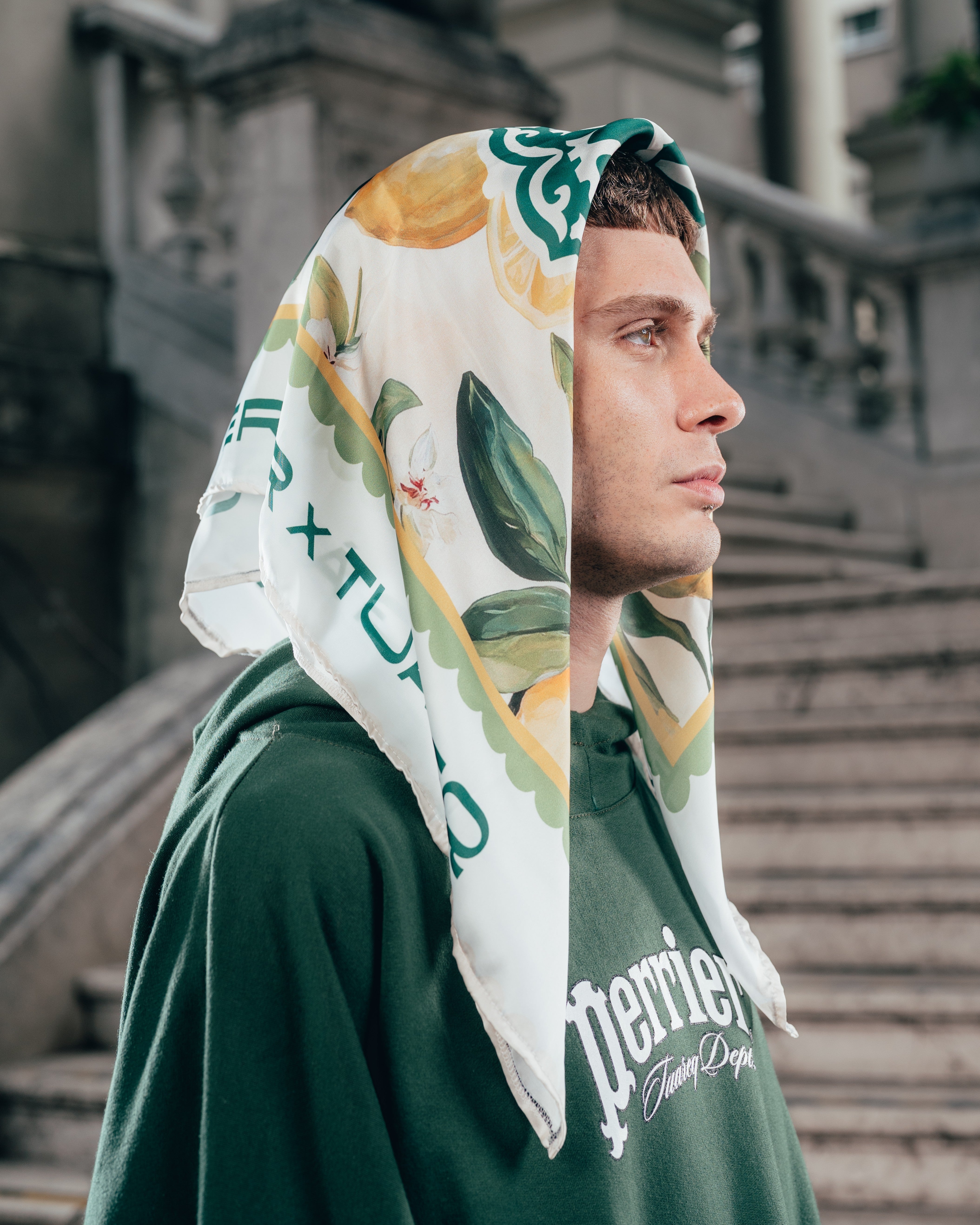 PAÑUELO DE SEDA [ PERRIER ] LEMONS