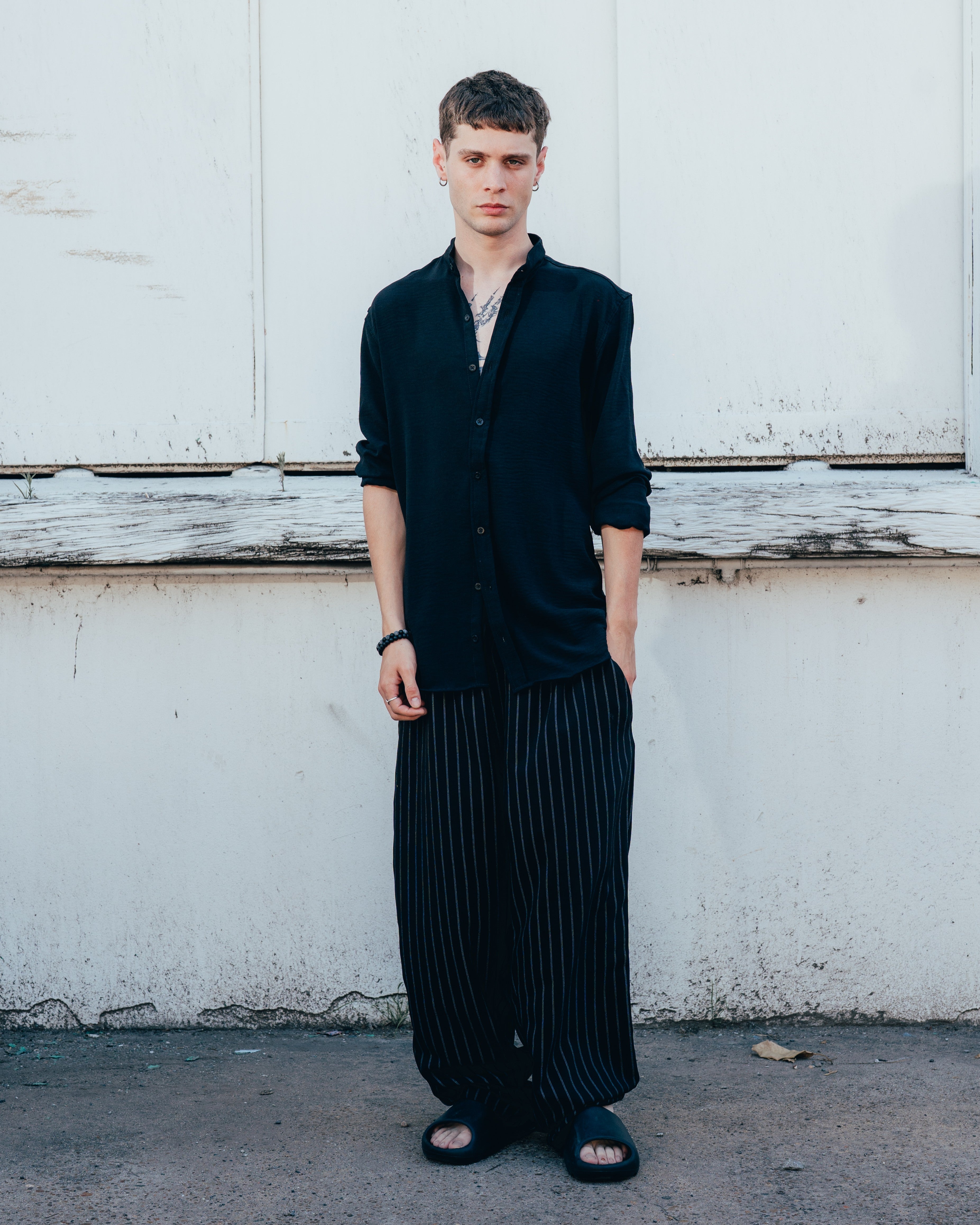 CAMISA CUELLO MAO [ PRIMARI ] BLACK