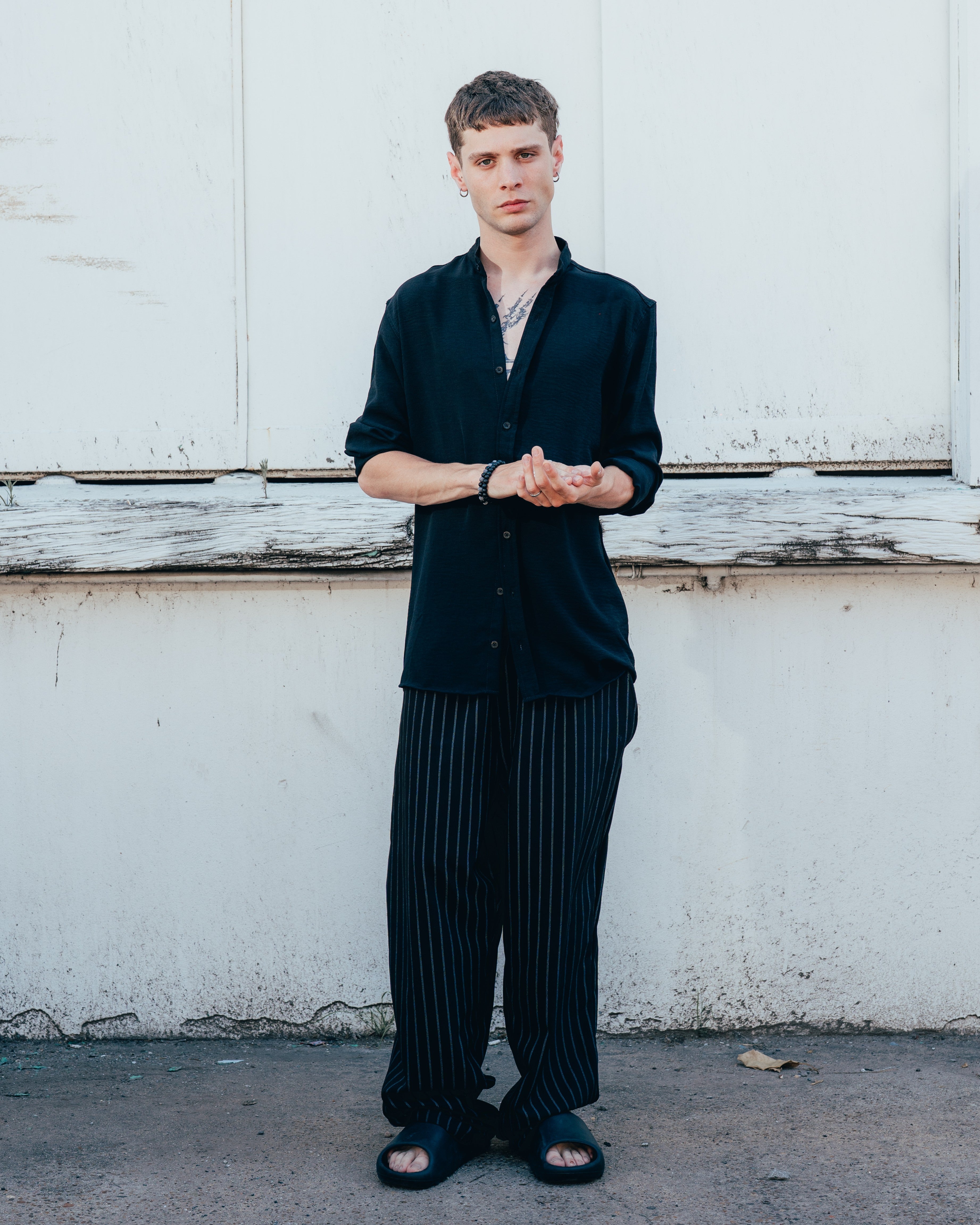 CAMISA CUELLO MAO [ PRIMARI ] BLACK