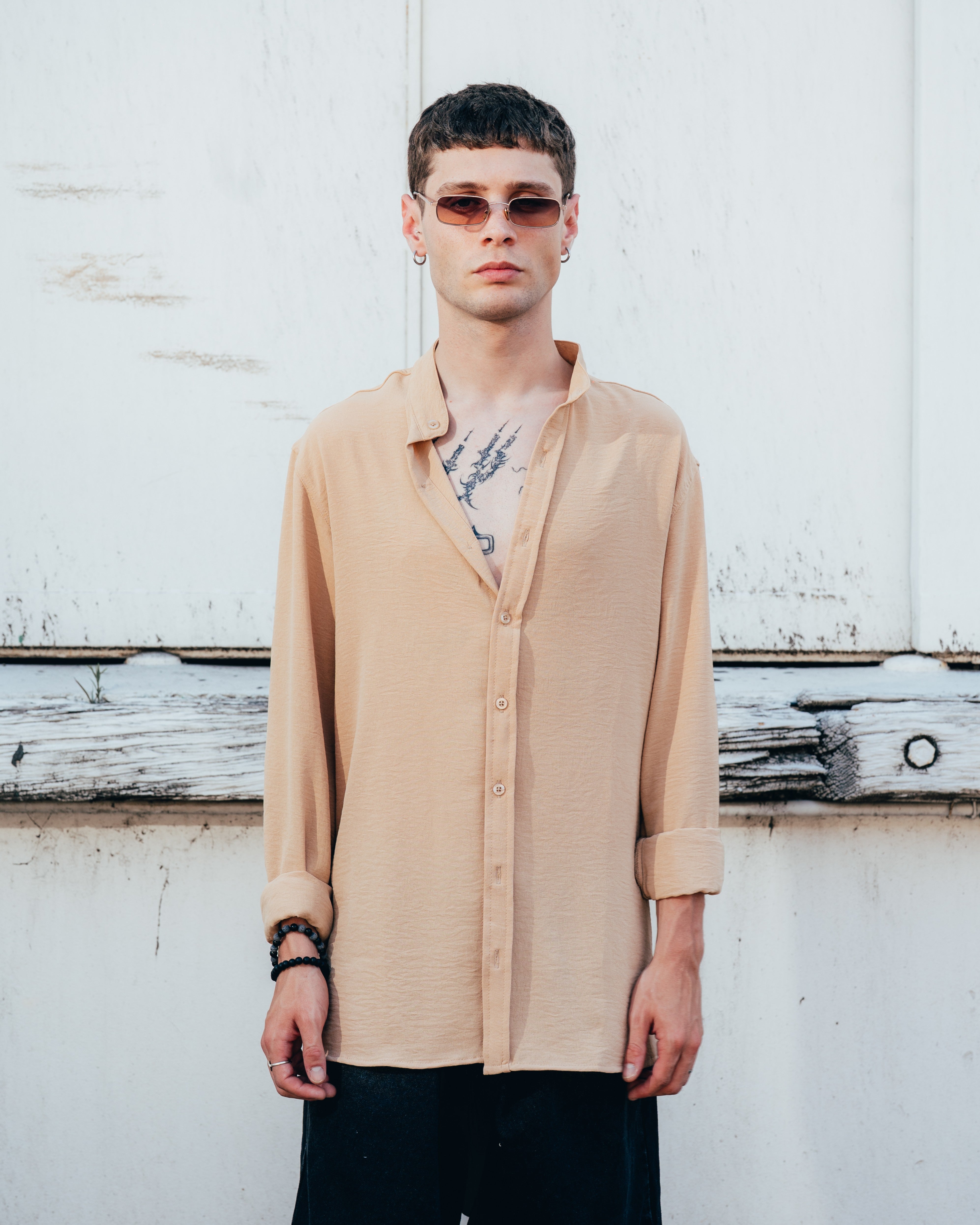 CAMISA CUELLO MAO [ PRIMARI ] COFFEE