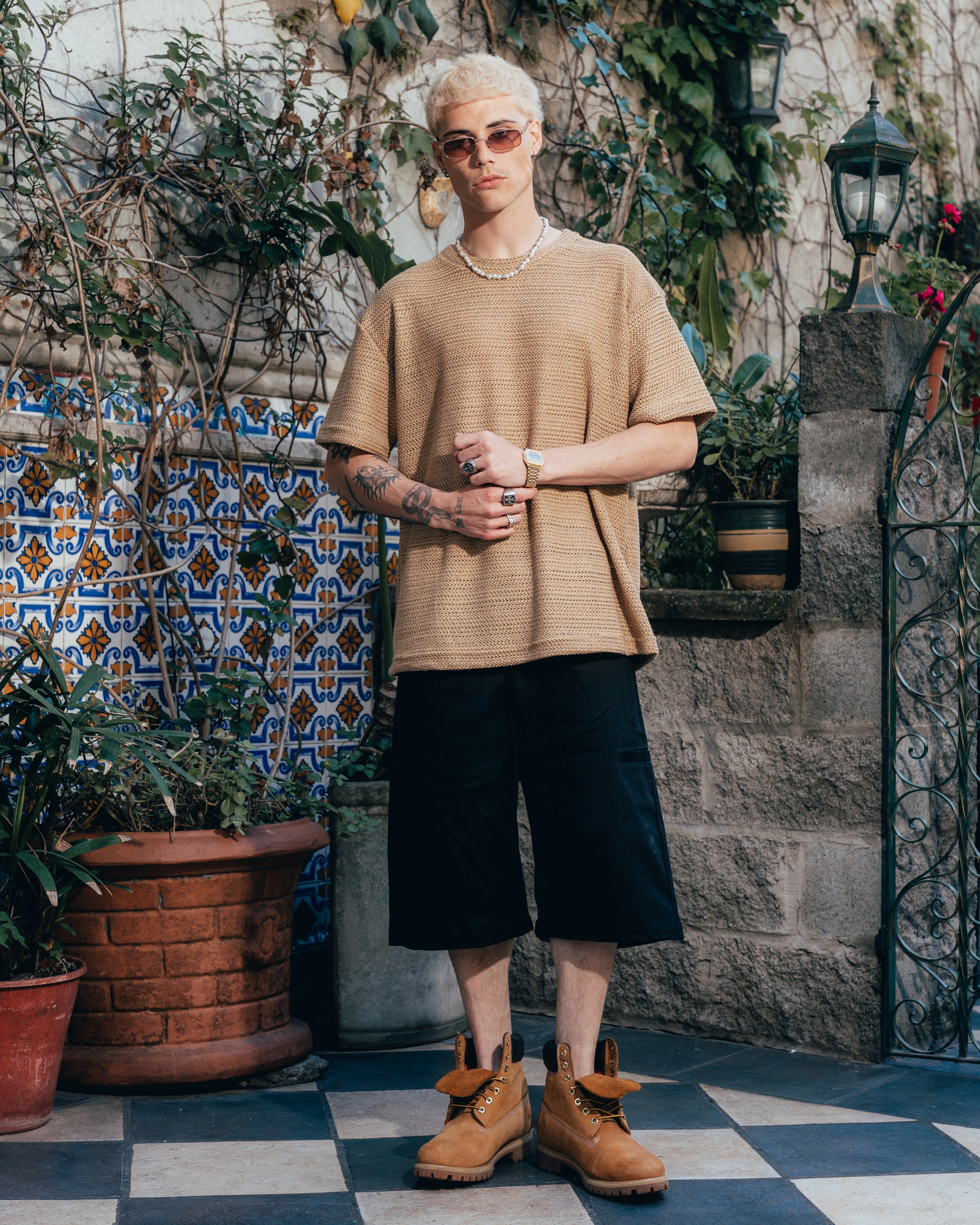 REMERA OVERSIZED TEJIDA [ PRIMARI ] MOSTAZA