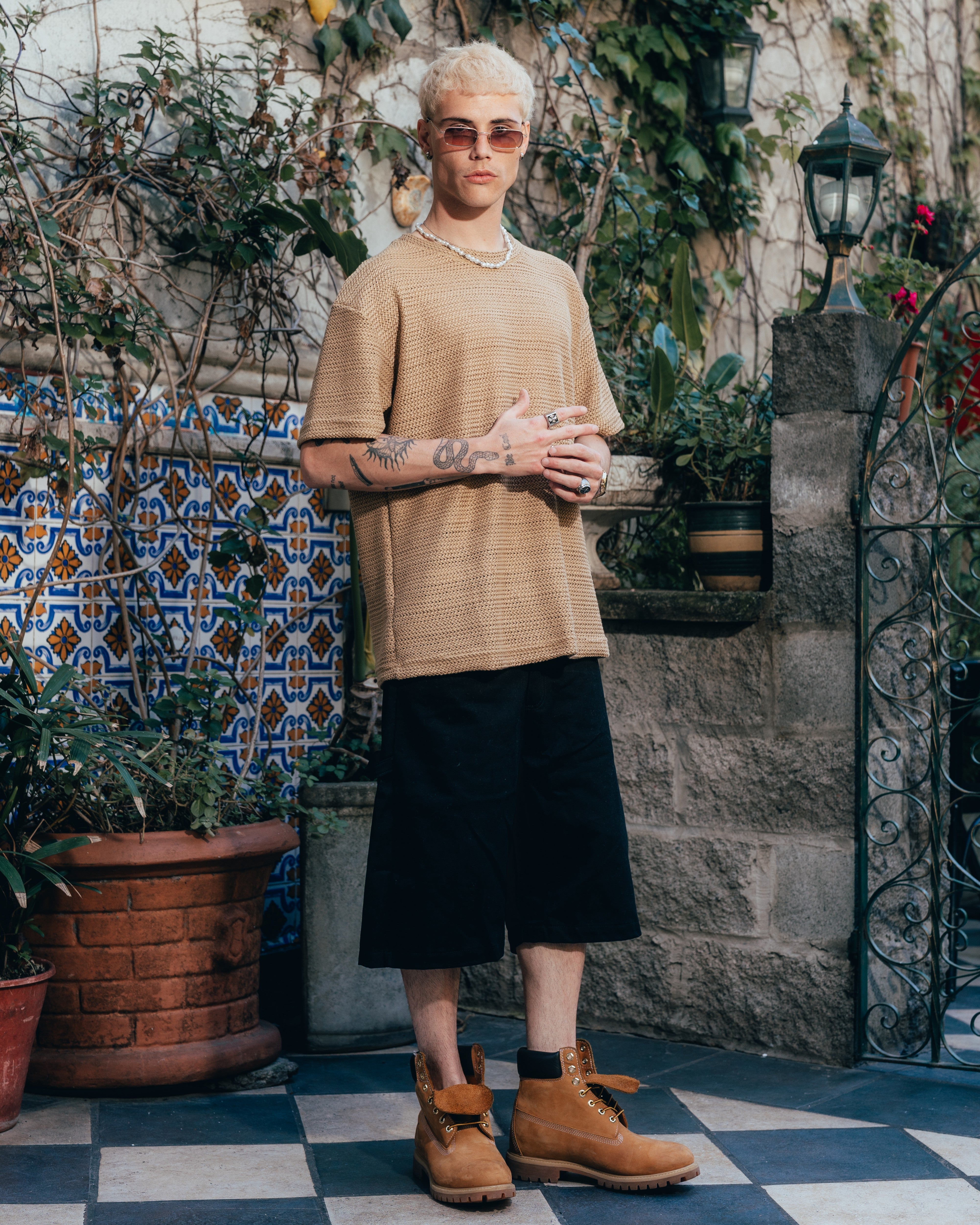 REMERA OVERSIZED TEJIDA [ PRIMARI ] MOSTAZA