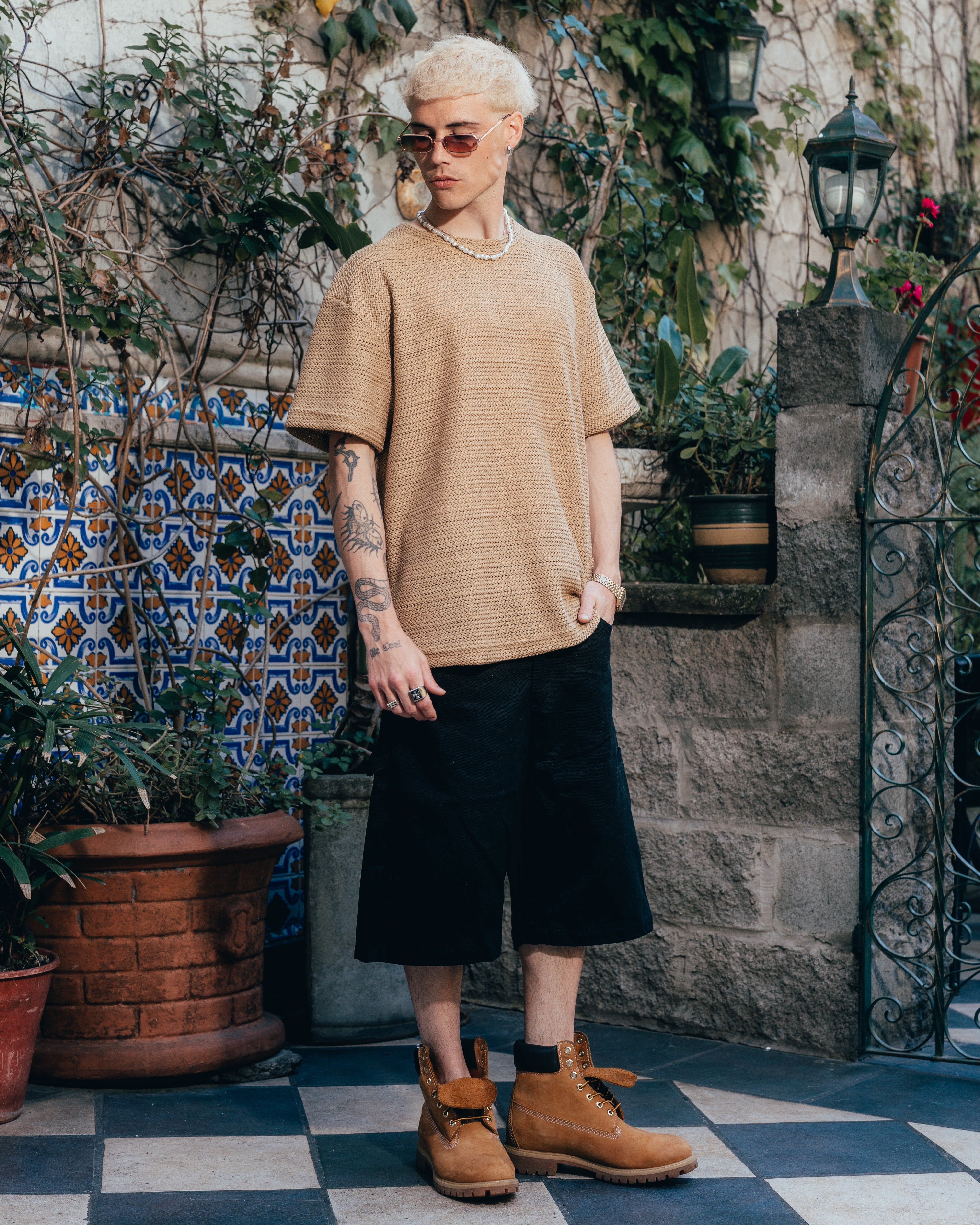 REMERA OVERSIZED TEJIDA [ PRIMARI ] MOSTAZA