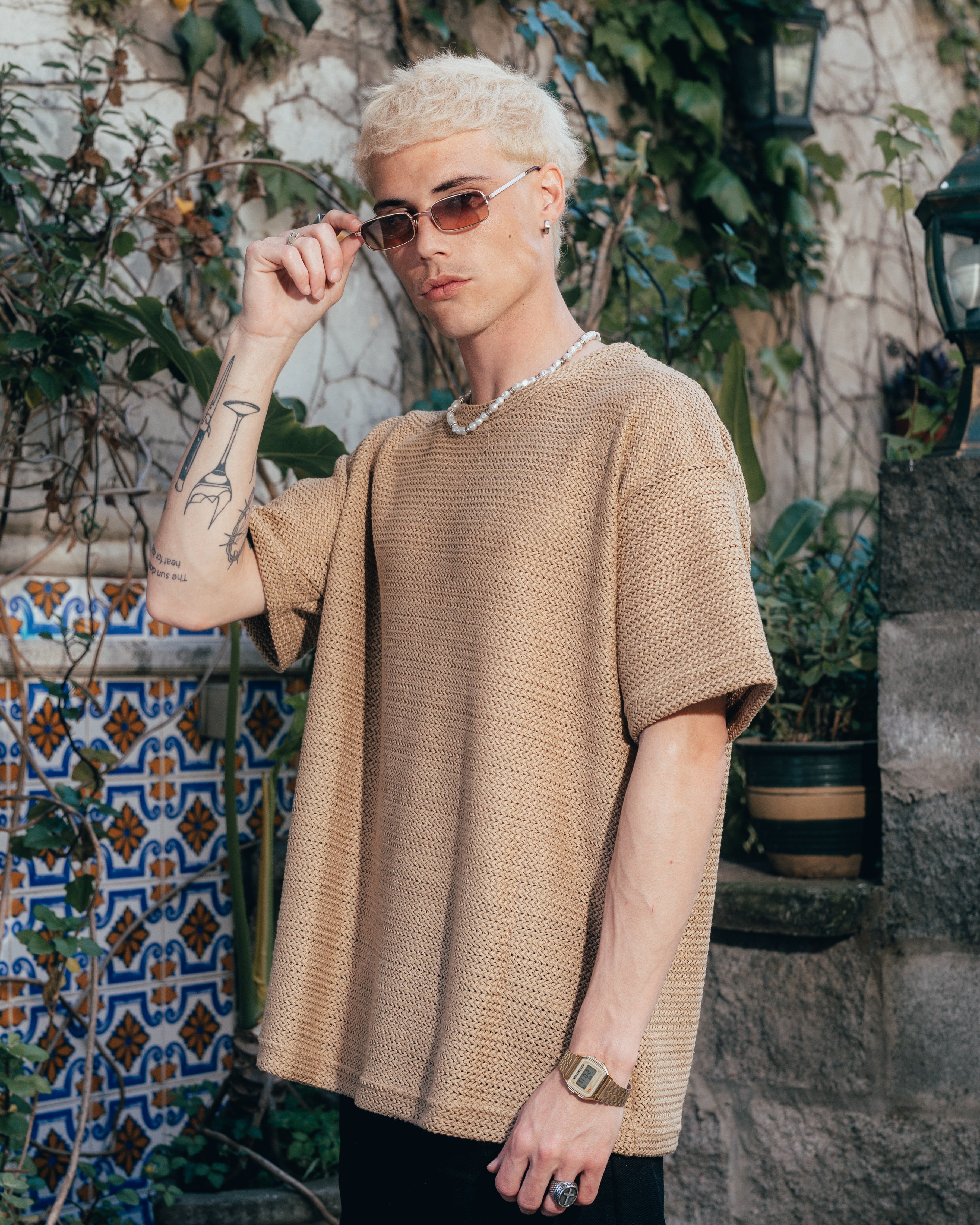 REMERA OVERSIZED TEJIDA [ PRIMARI ] MOSTAZA