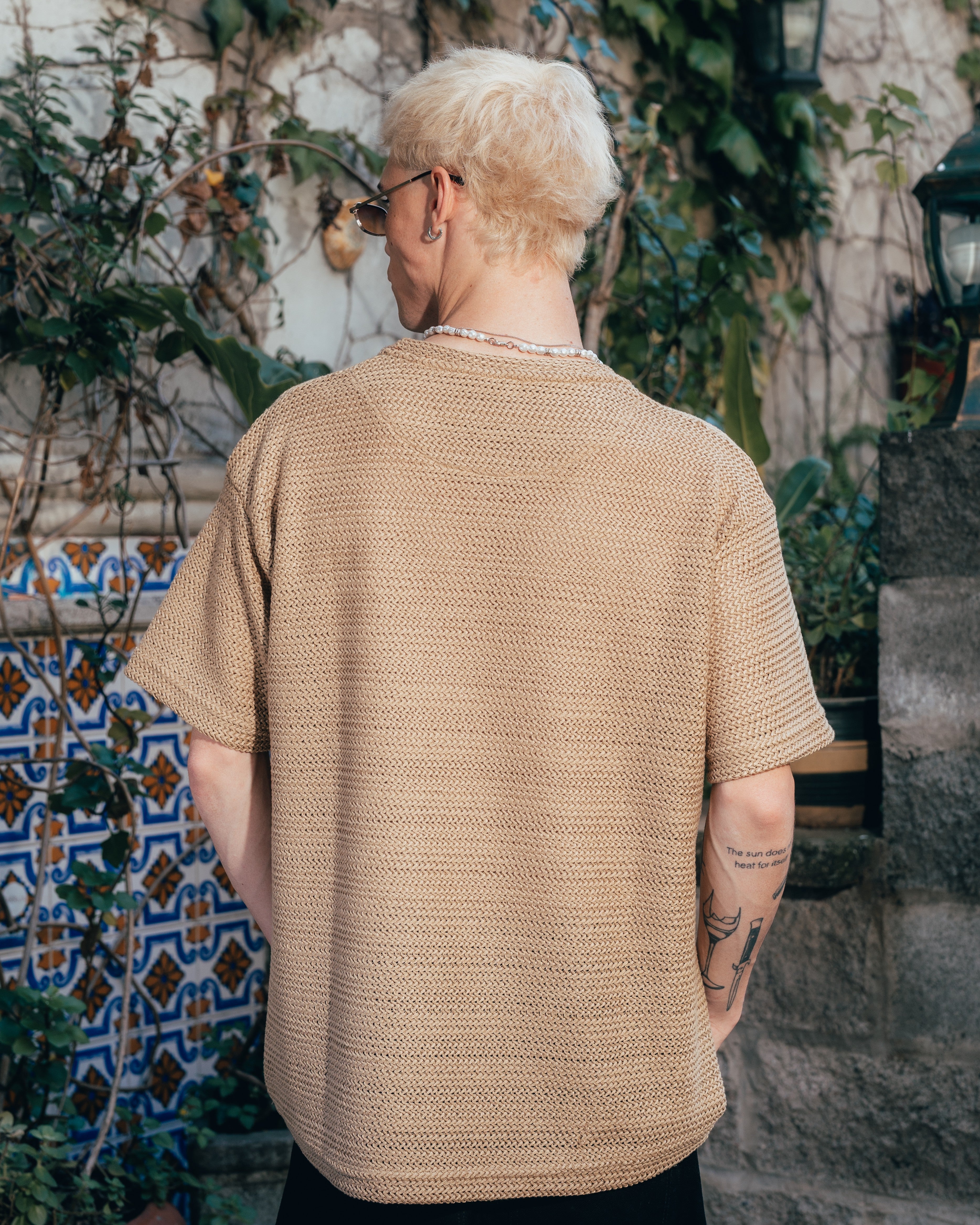 REMERA OVERSIZED TEJIDA [ PRIMARI ] MOSTAZA