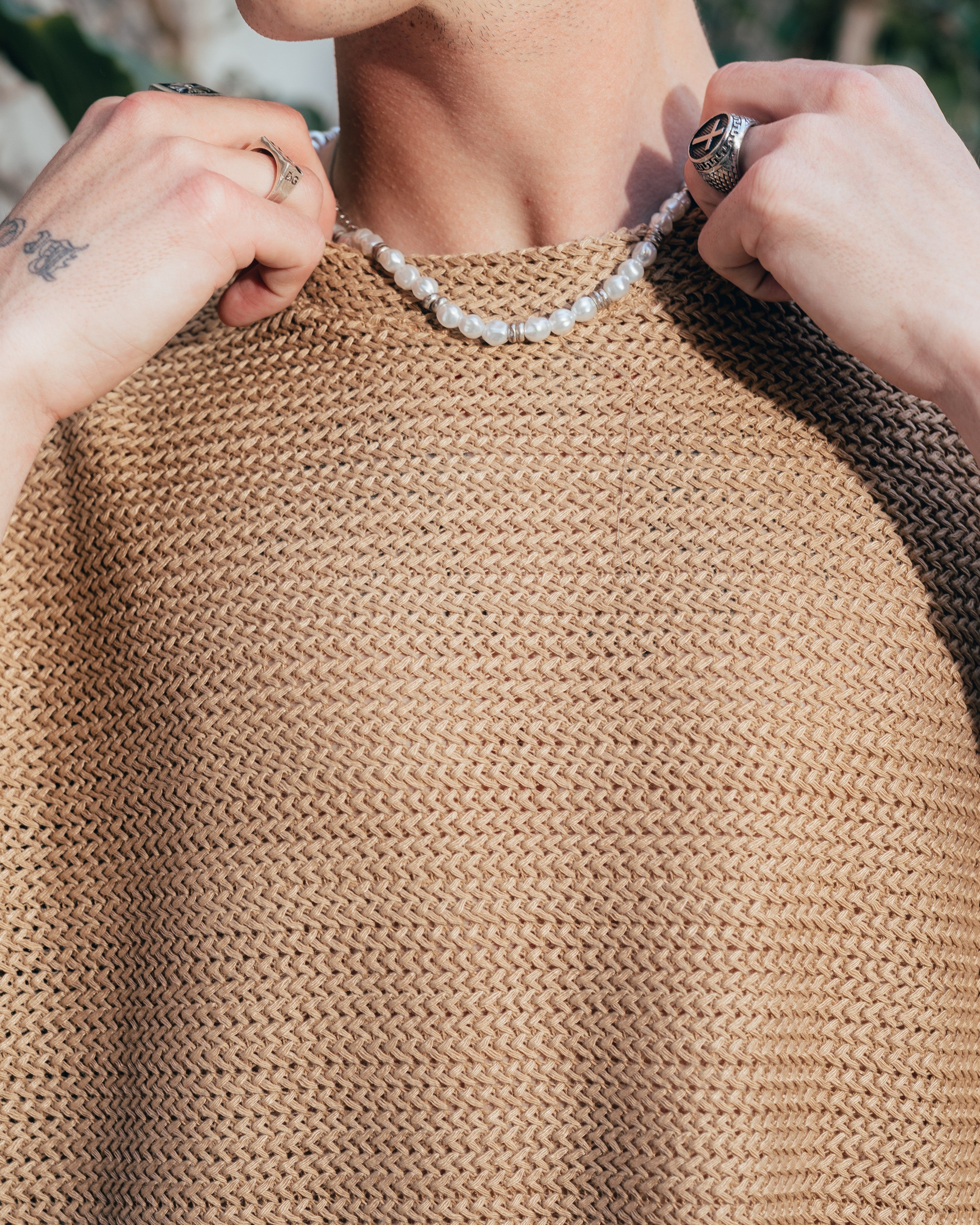 REMERA OVERSIZED TEJIDA [ PRIMARI ] MOSTAZA