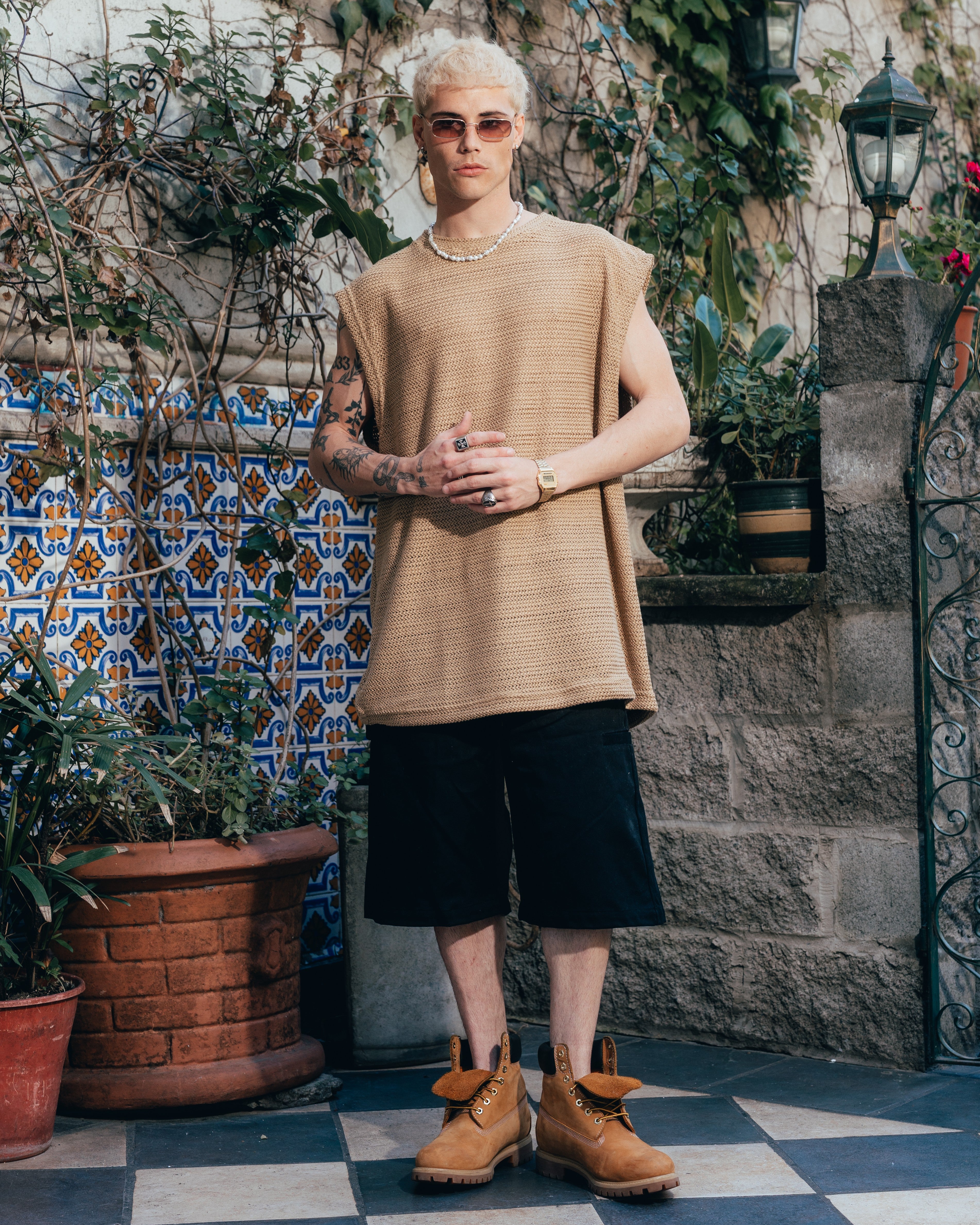 MUSCULOSA OVERSIZED TEJIDA [ PRIMARI ] MOSTAZA