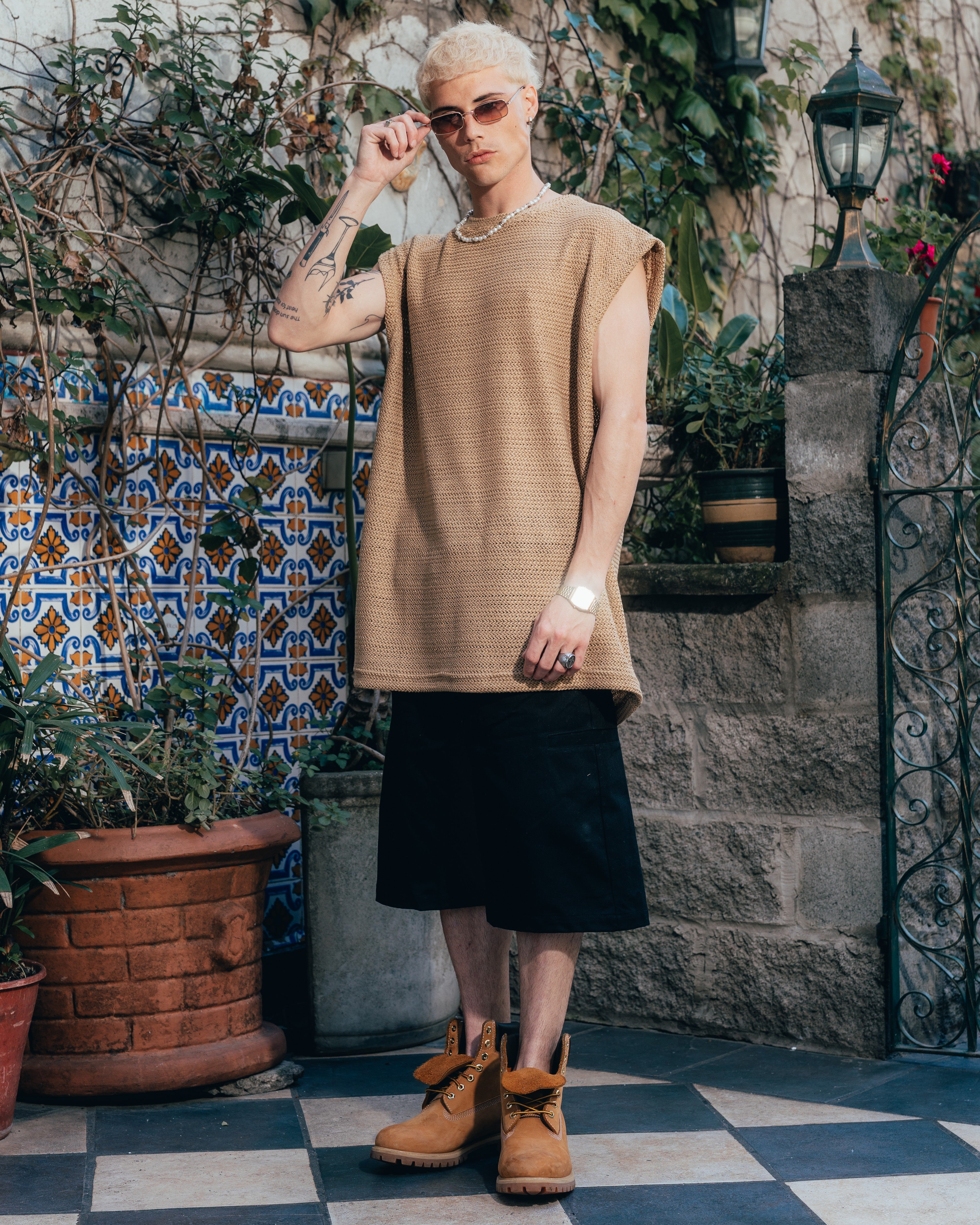 MUSCULOSA OVERSIZED TEJIDA [ PRIMARI ] MOSTAZA