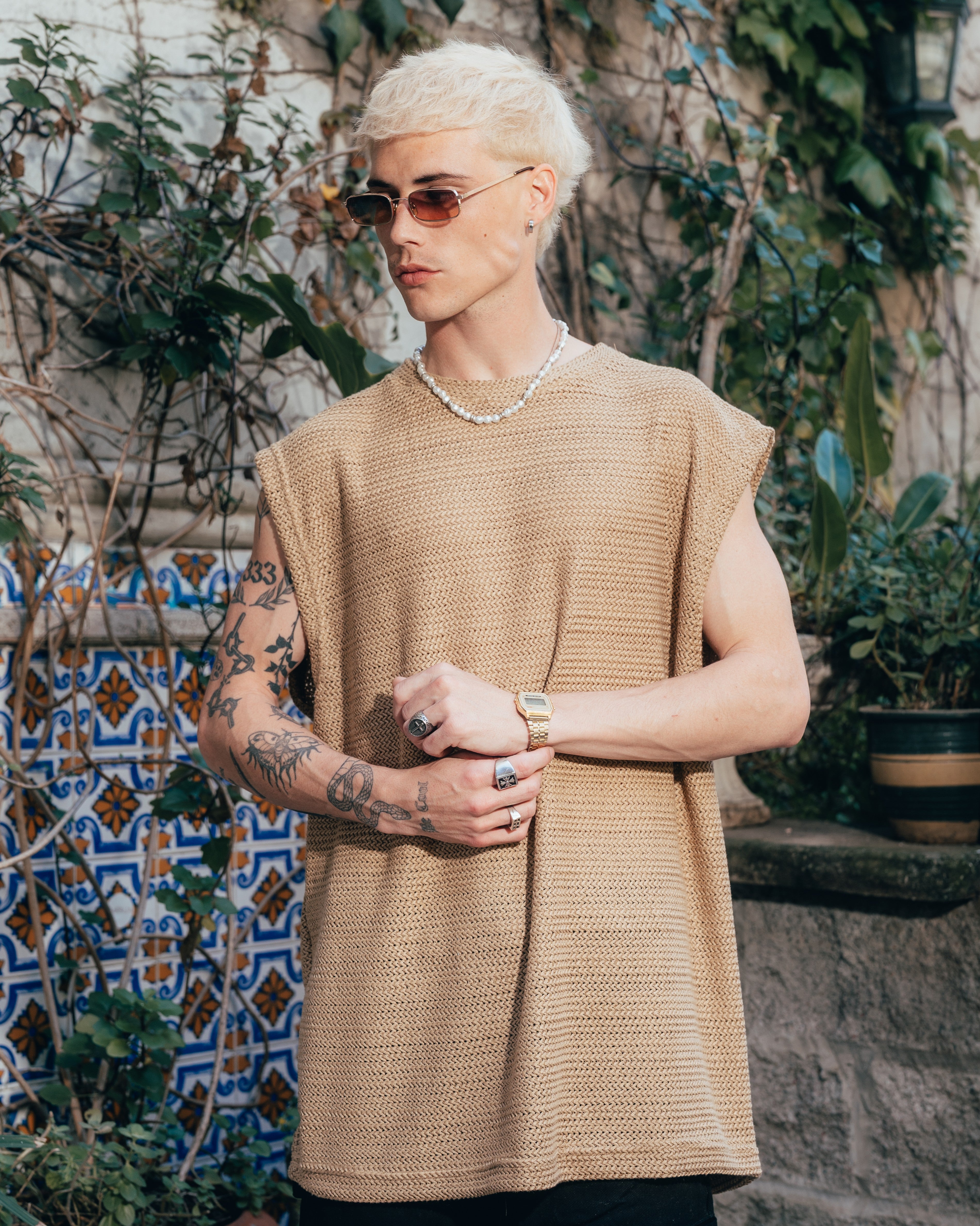 MUSCULOSA OVERSIZED TEJIDA [ PRIMARI ] MOSTAZA