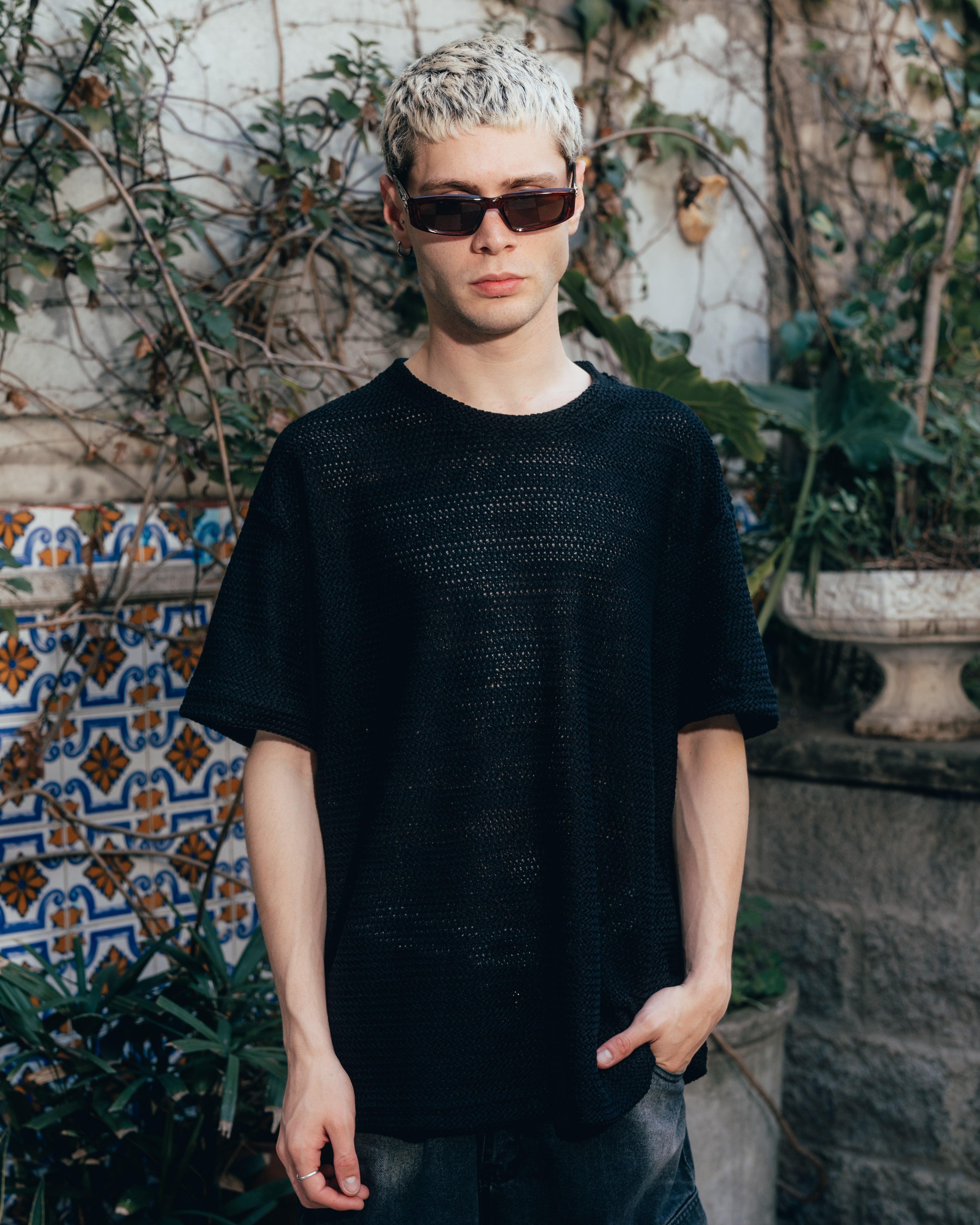 REMERA OVERSIZED TEJIDA [ PRIMARI ] BLACK