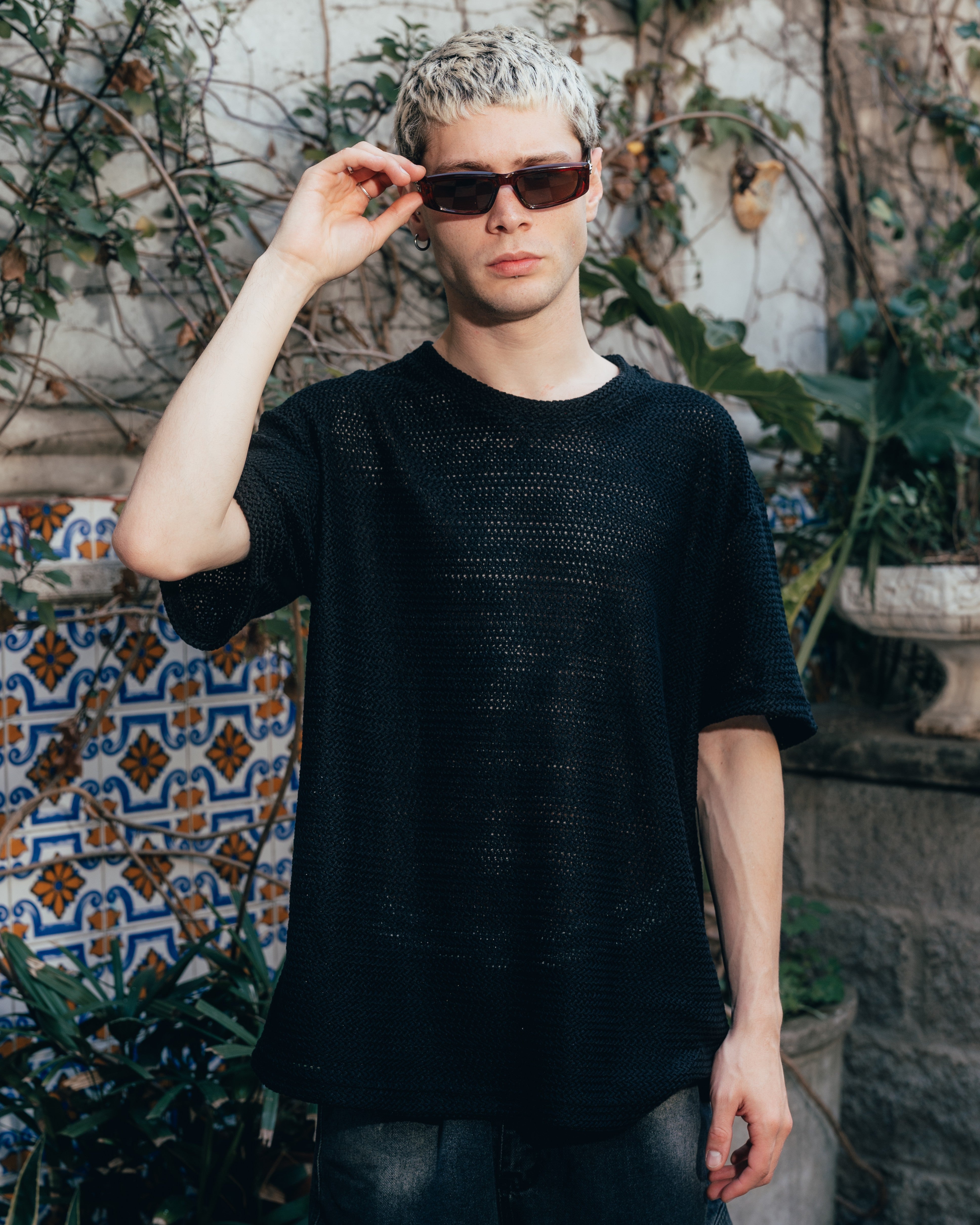 REMERA OVERSIZED TEJIDA [ PRIMARI ] BLACK