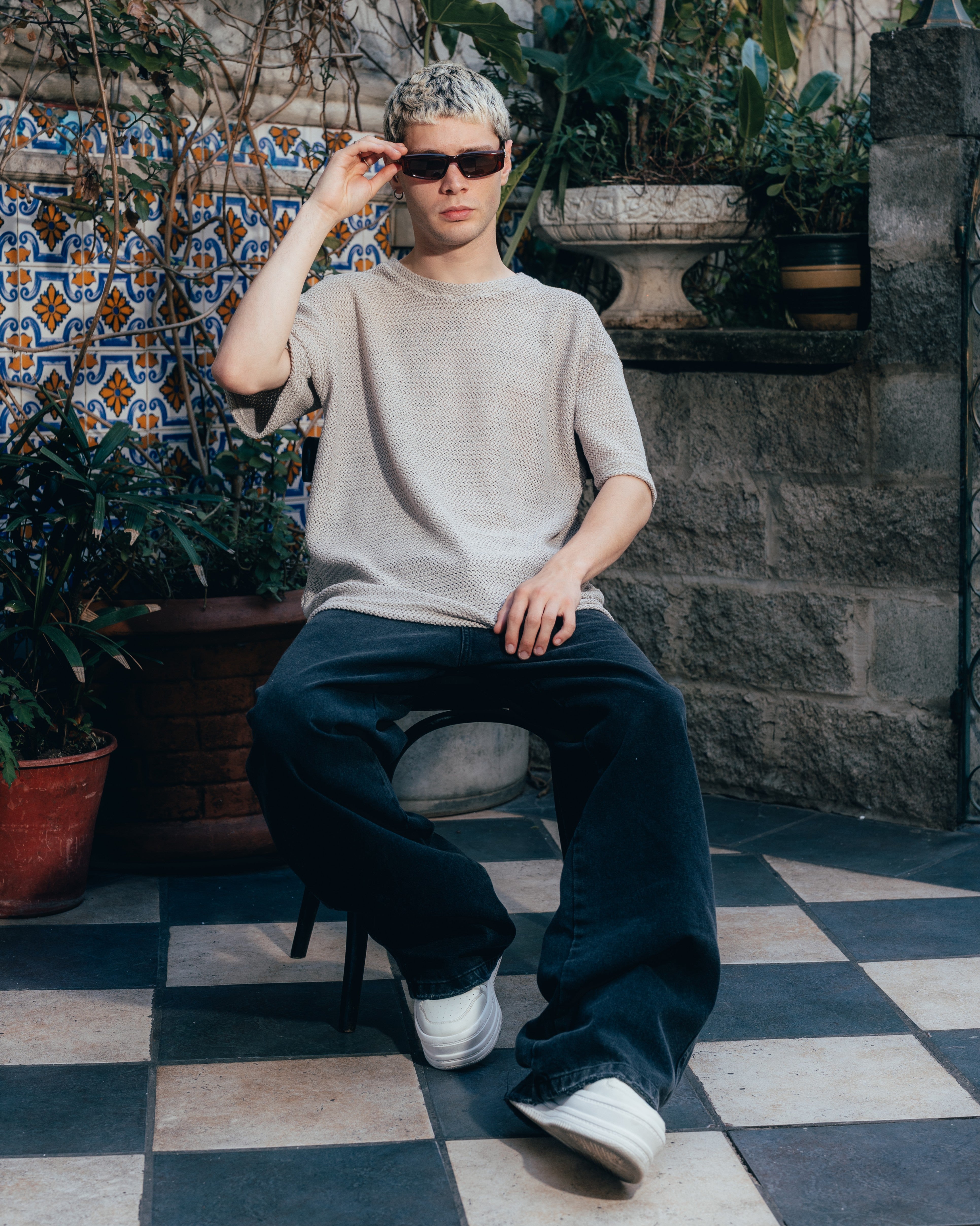 REMERA OVERSIZED TEJIDA [ PRIMARI ] GREY