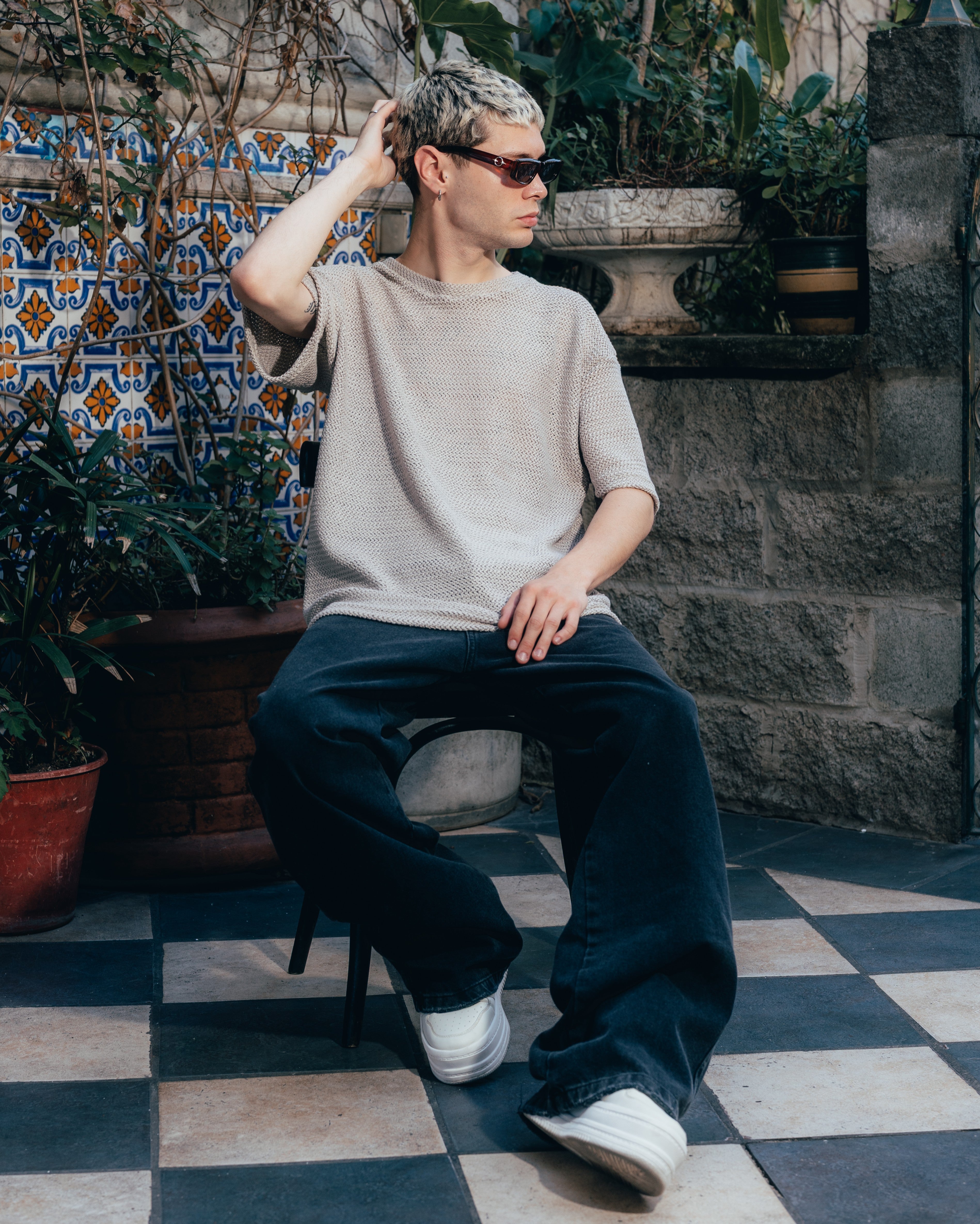 REMERA OVERSIZED TEJIDA [ PRIMARI ] GREY