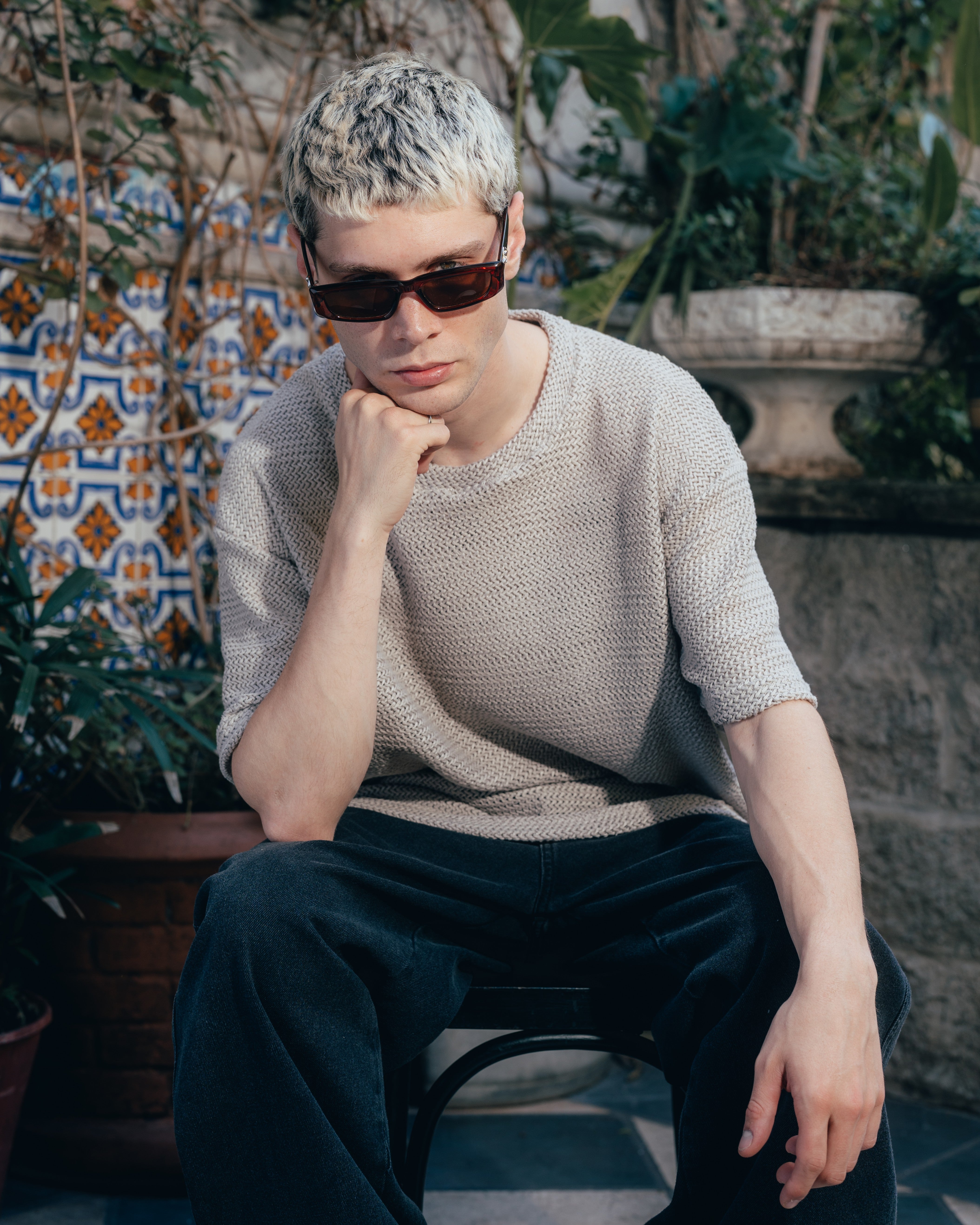 REMERA OVERSIZED TEJIDA [ PRIMARI ] GREY