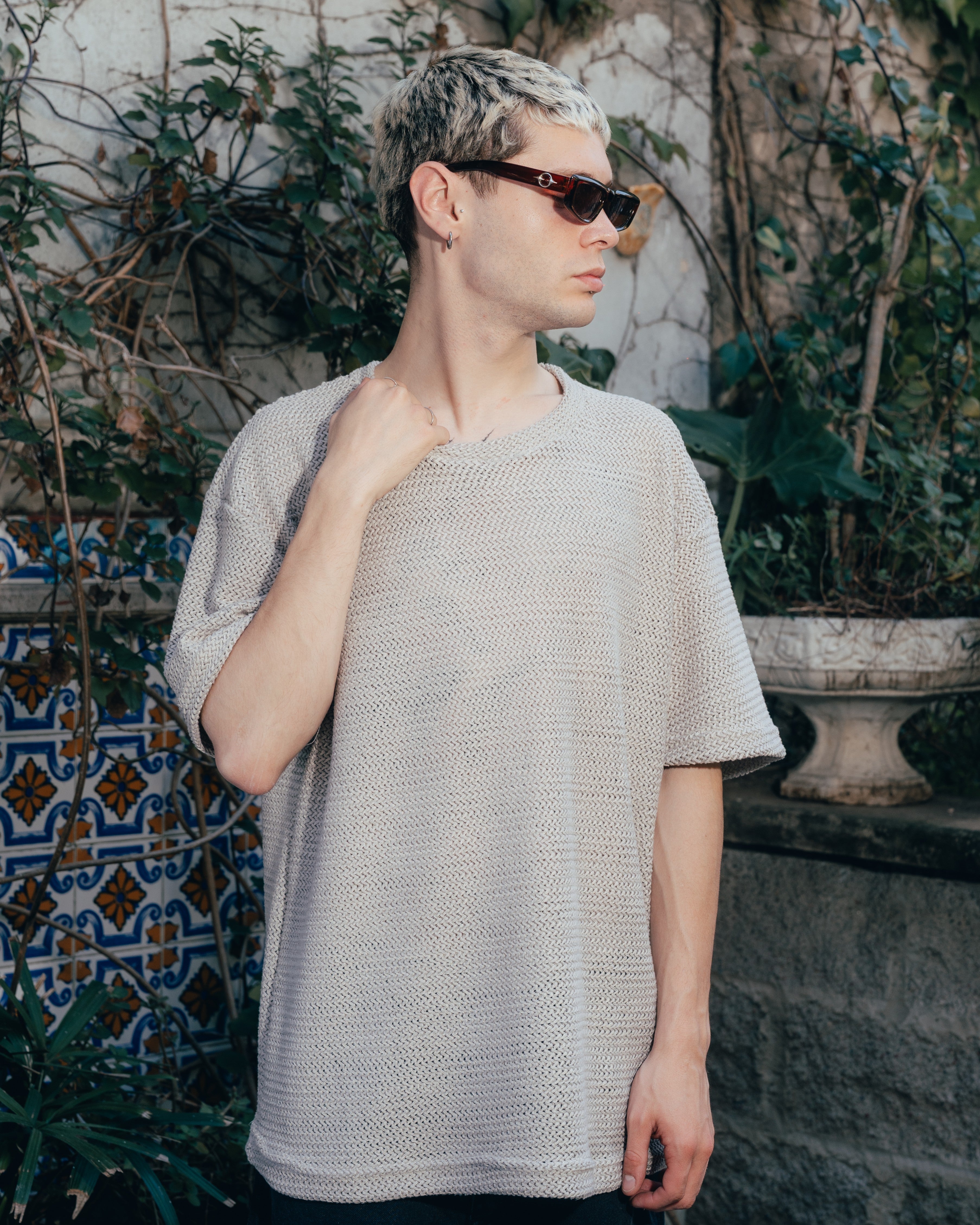 REMERA OVERSIZED TEJIDA [ PRIMARI ] GREY
