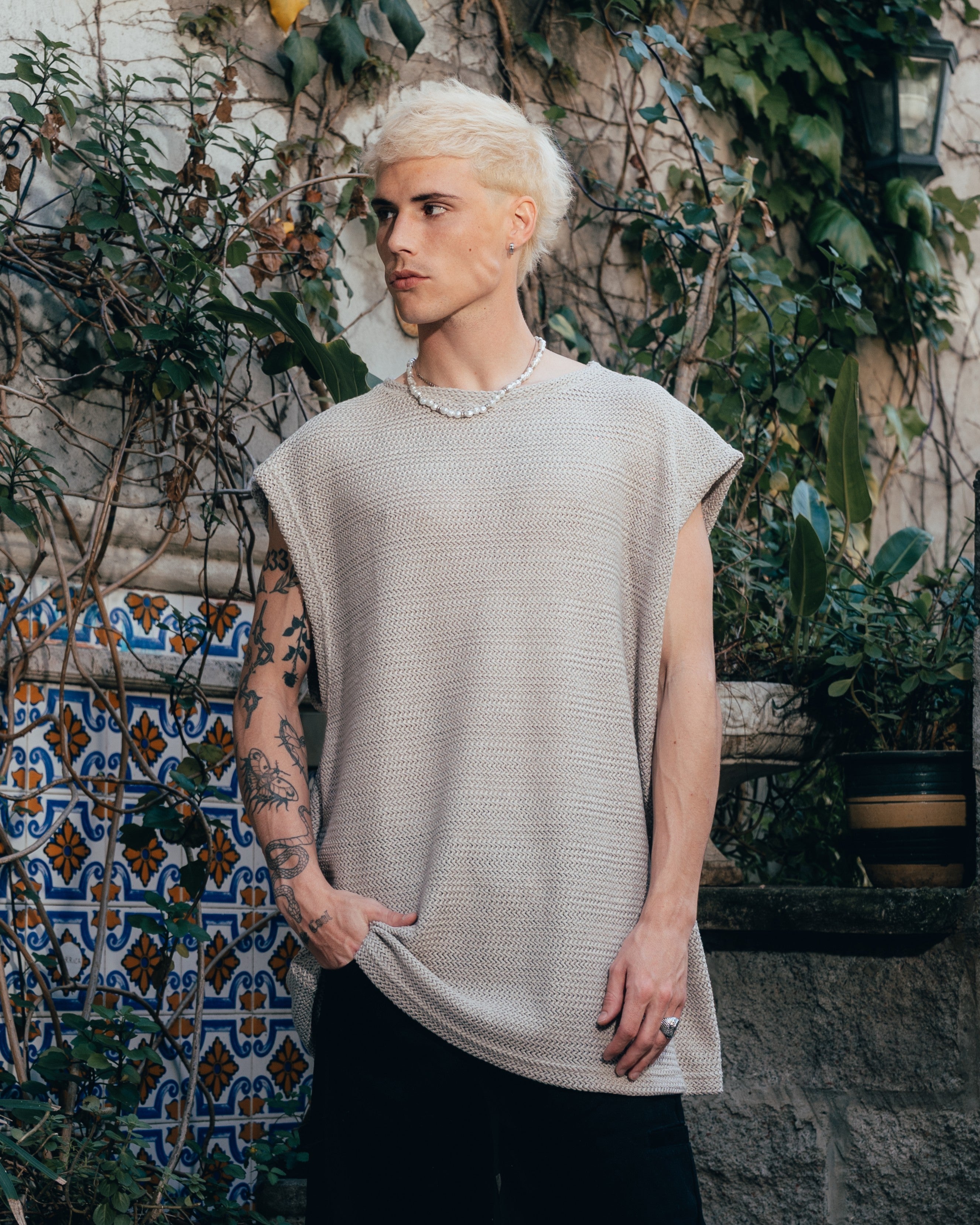 MUSCULOSA OVERSIZED TEJIDA [ PRIMARI ] GREY
