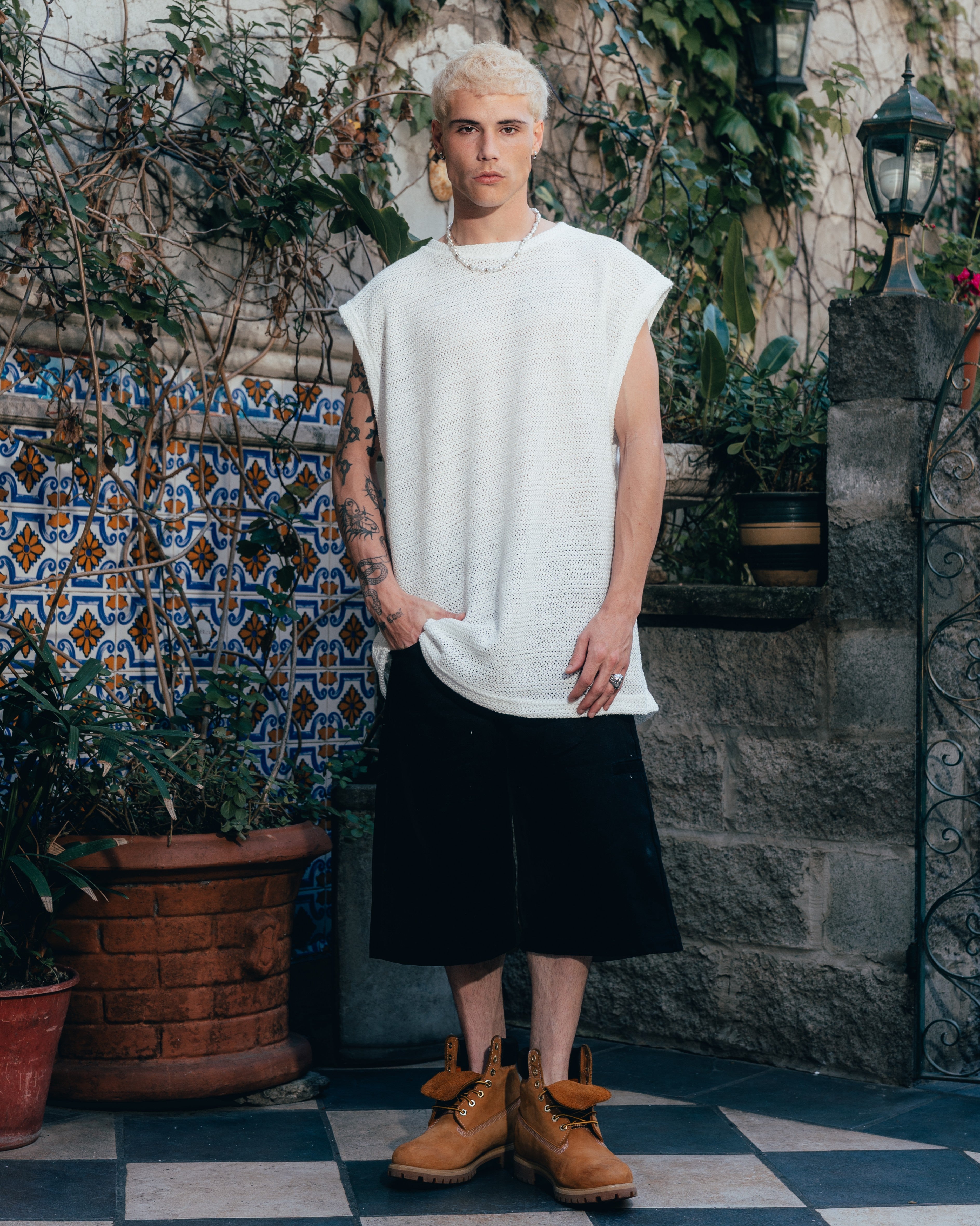 MUSCULOSA OVERSIZED TEJIDA [ PRIMARI ] CRUDO