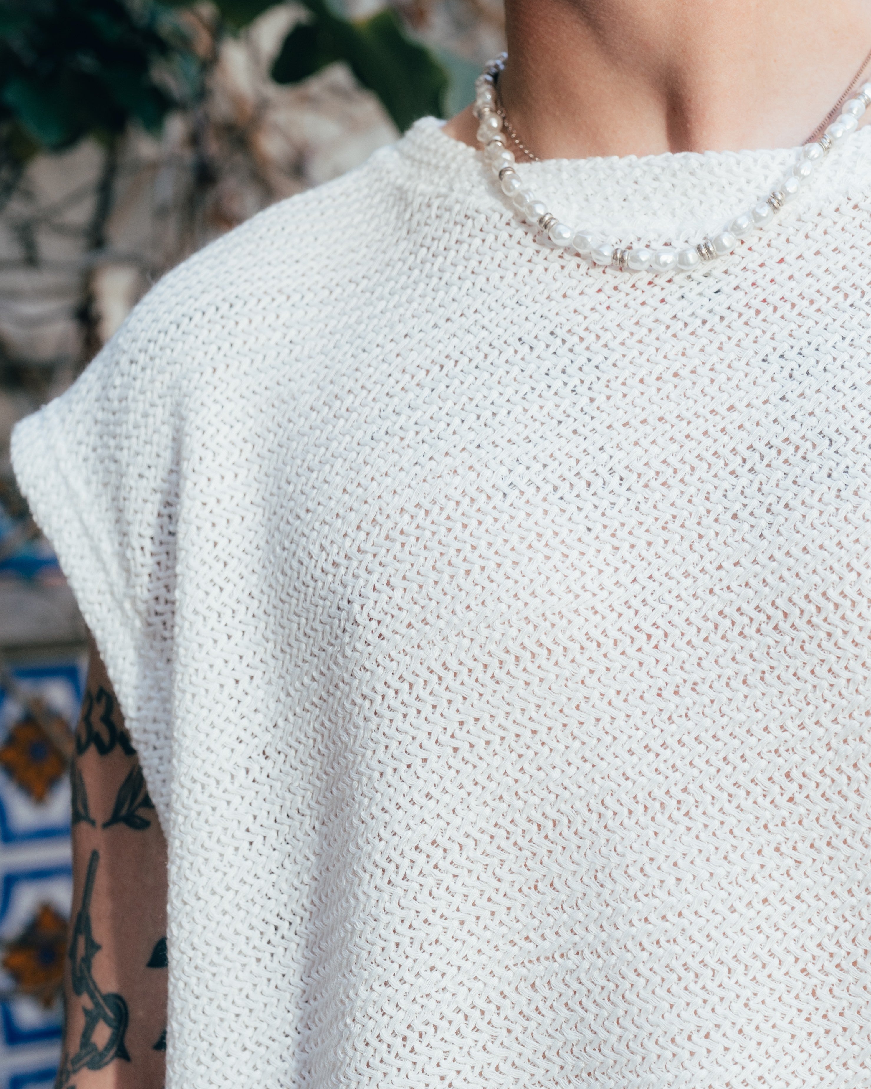 MUSCULOSA OVERSIZED TEJIDA [ PRIMARI ] CRUDO