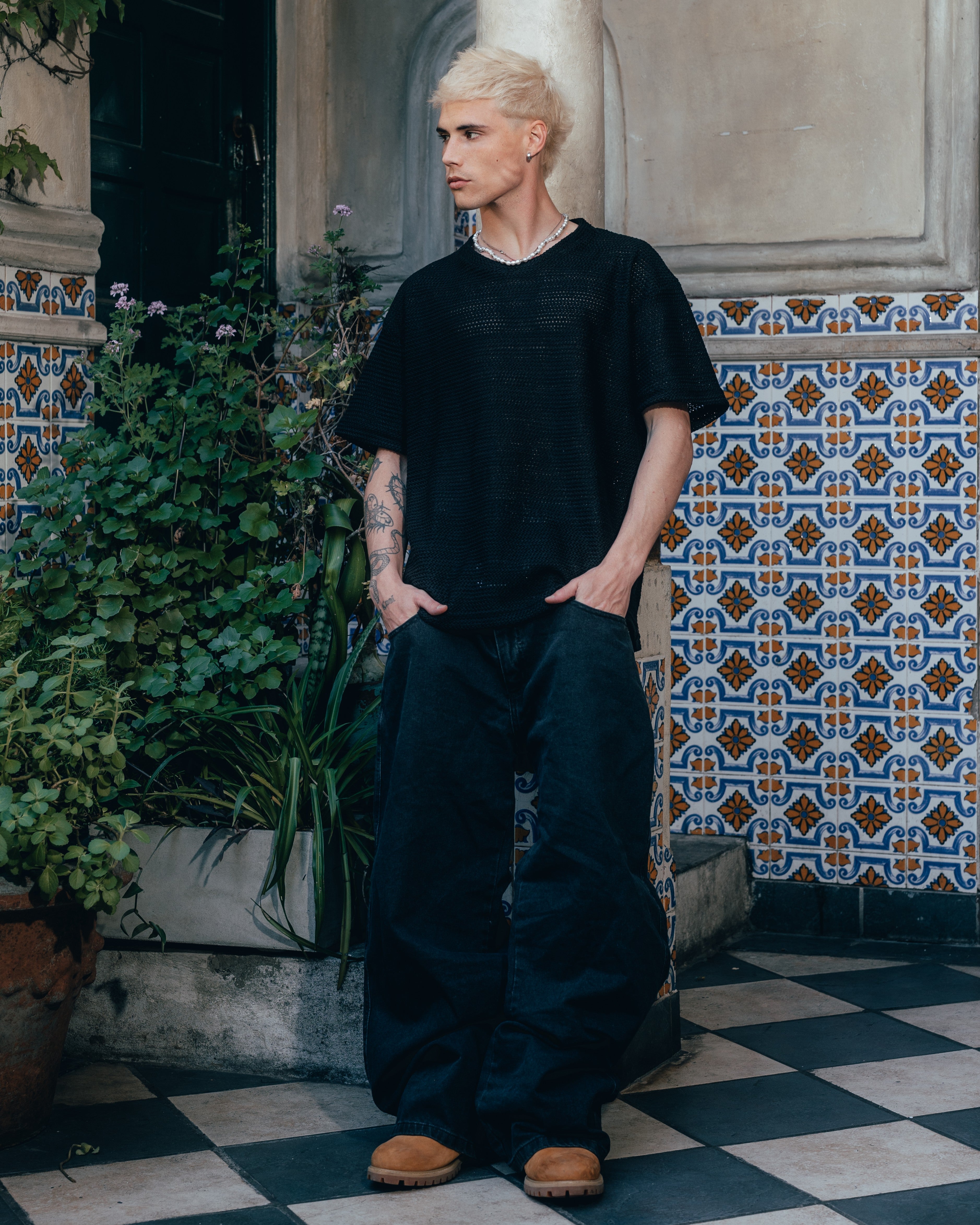 REMERA OVERSIZED TEJIDA [ PRIMARI ] BLACK