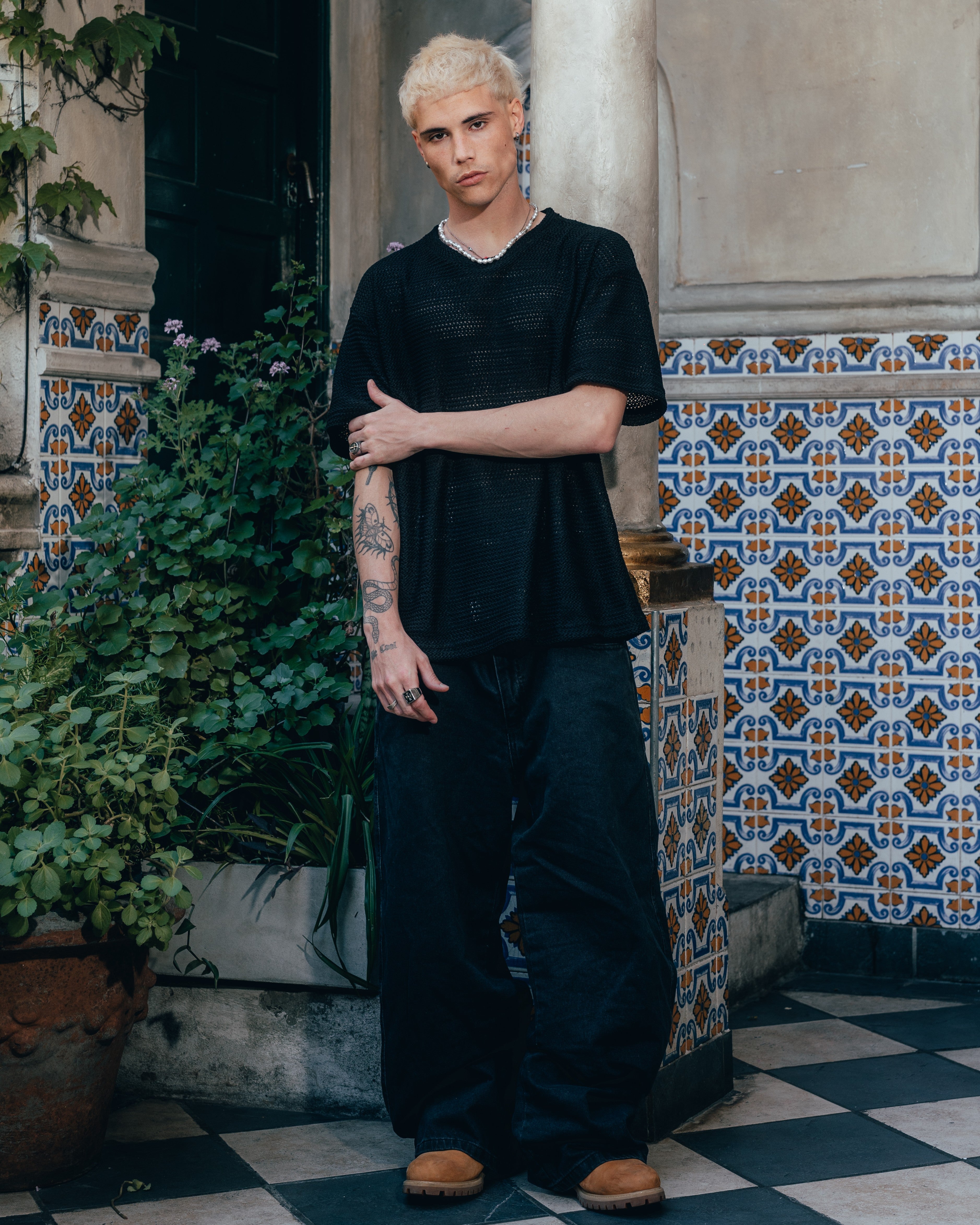 REMERA OVERSIZED TEJIDA [ PRIMARI ] BLACK