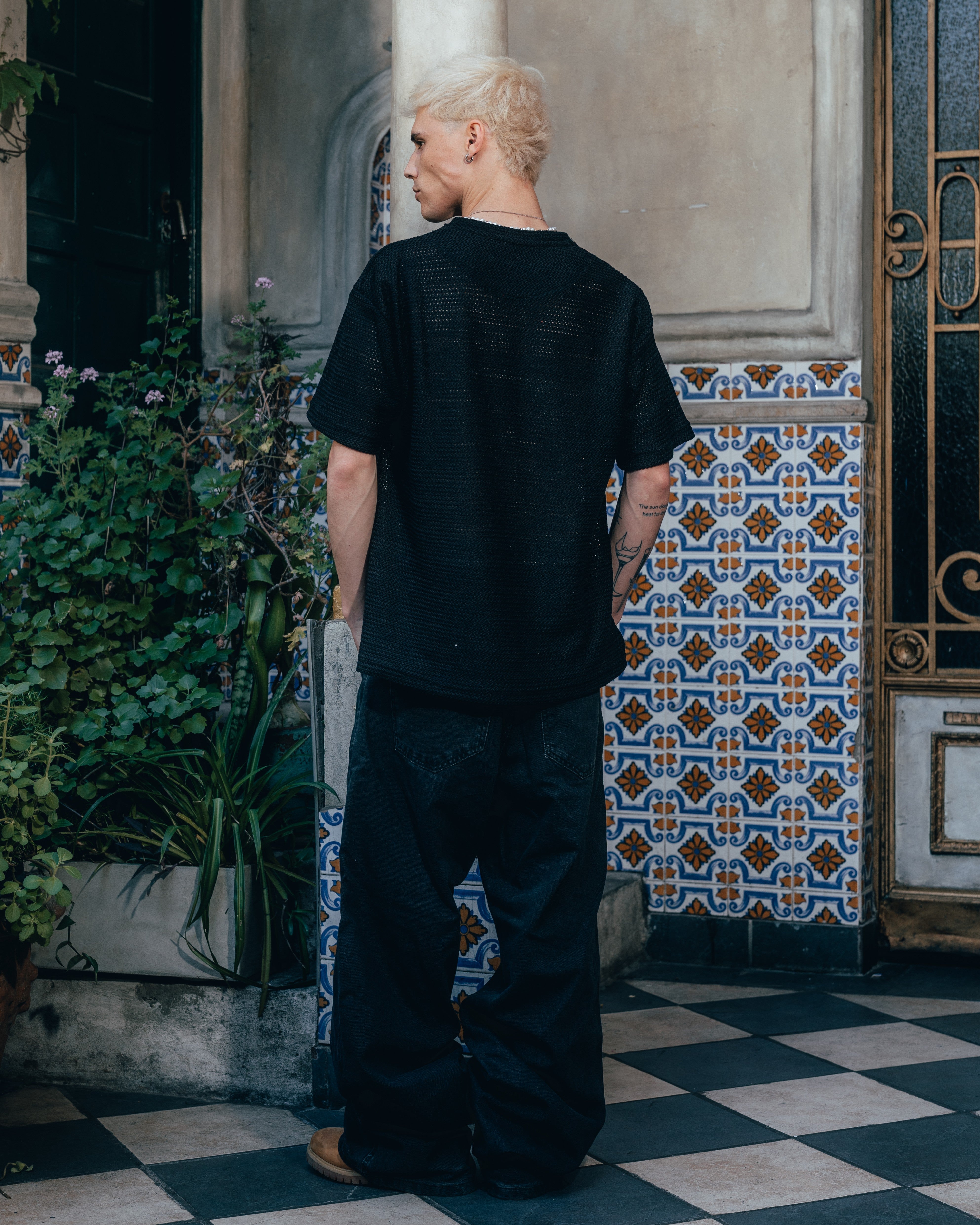 REMERA OVERSIZED TEJIDA [ PRIMARI ] BLACK