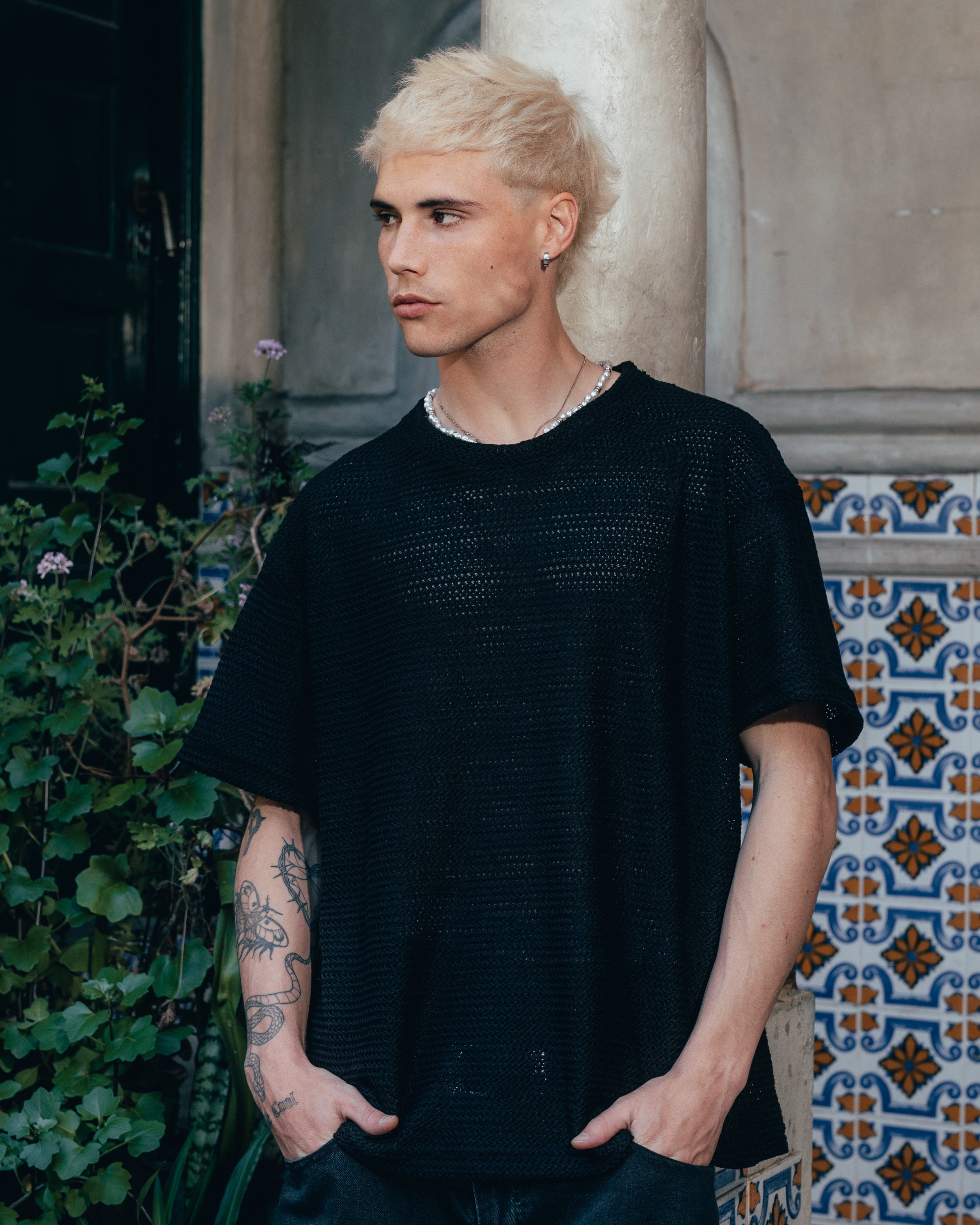 REMERA OVERSIZED TEJIDA [ PRIMARI ] BLACK