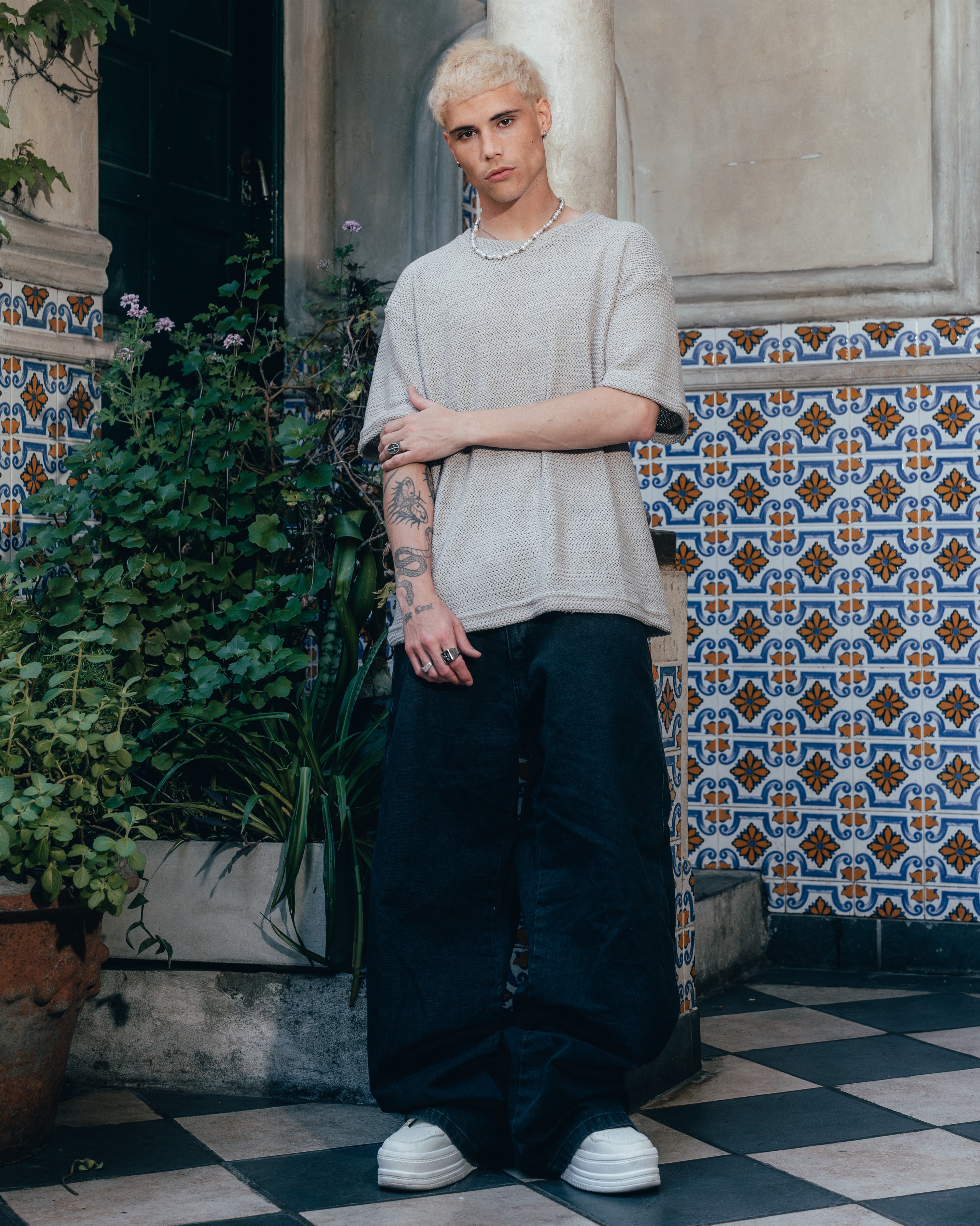 REMERA OVERSIZED TEJIDA [ PRIMARI ] GREY