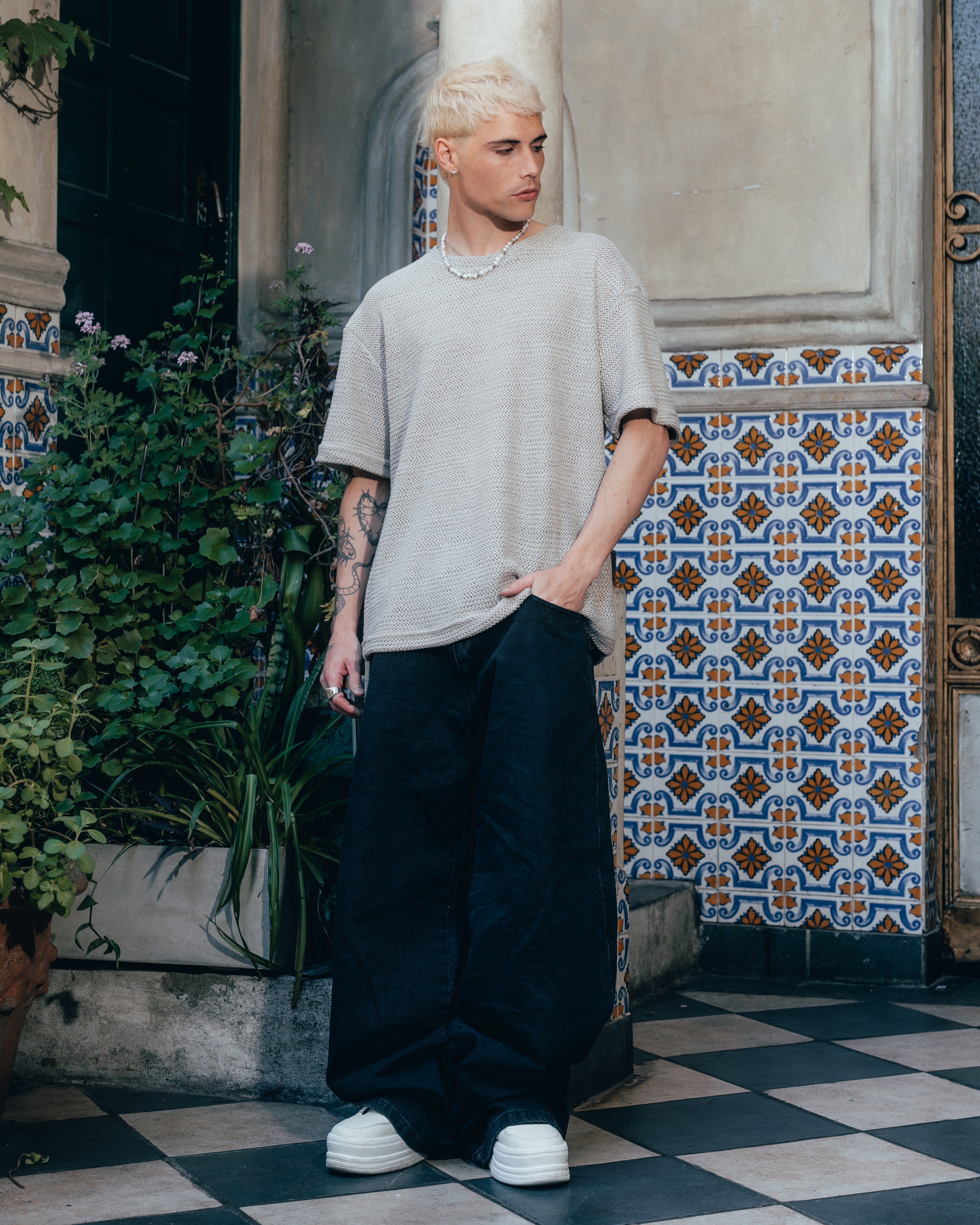 REMERA OVERSIZED TEJIDA [ PRIMARI ] GREY