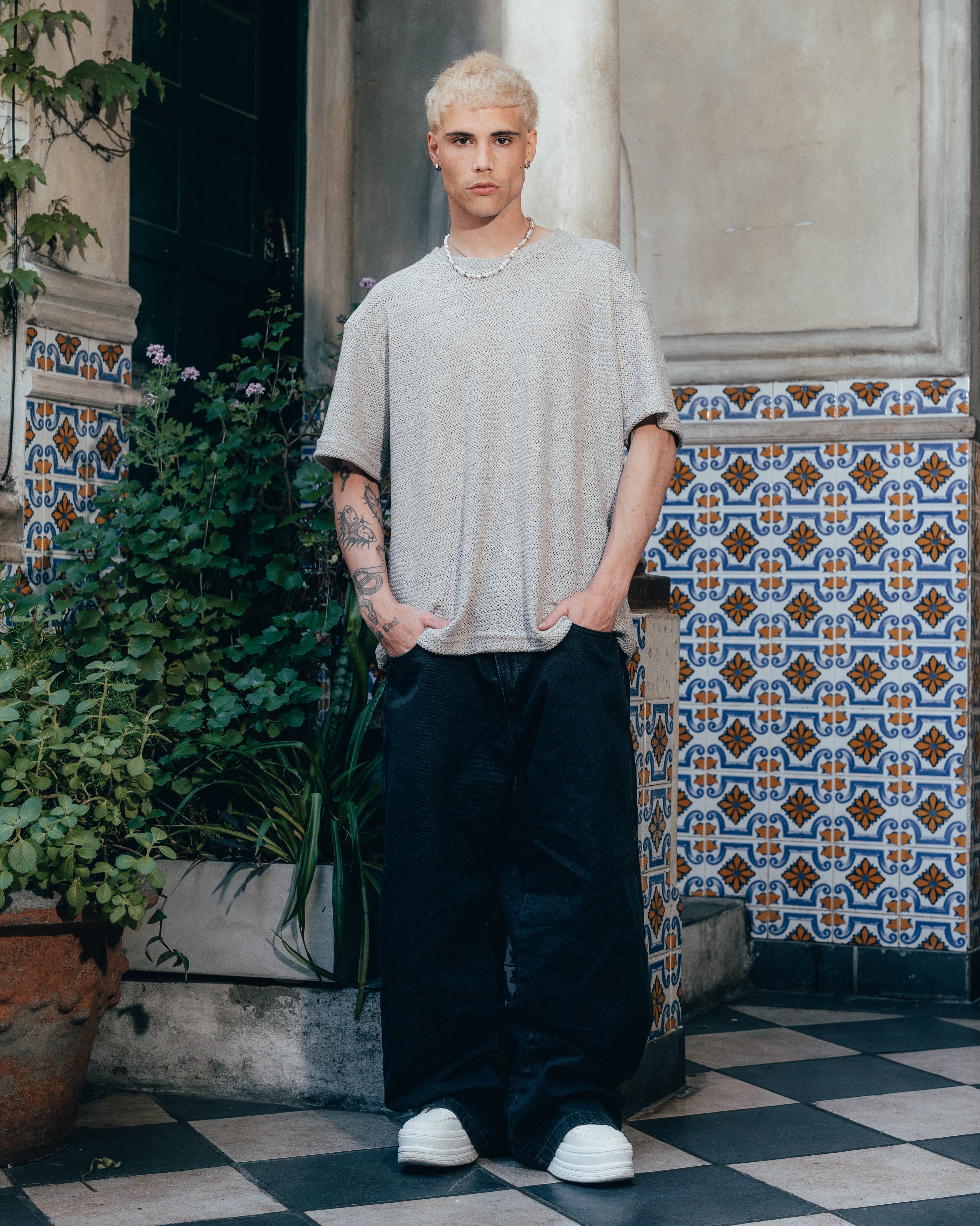 REMERA OVERSIZED TEJIDA [ PRIMARI ] GREY