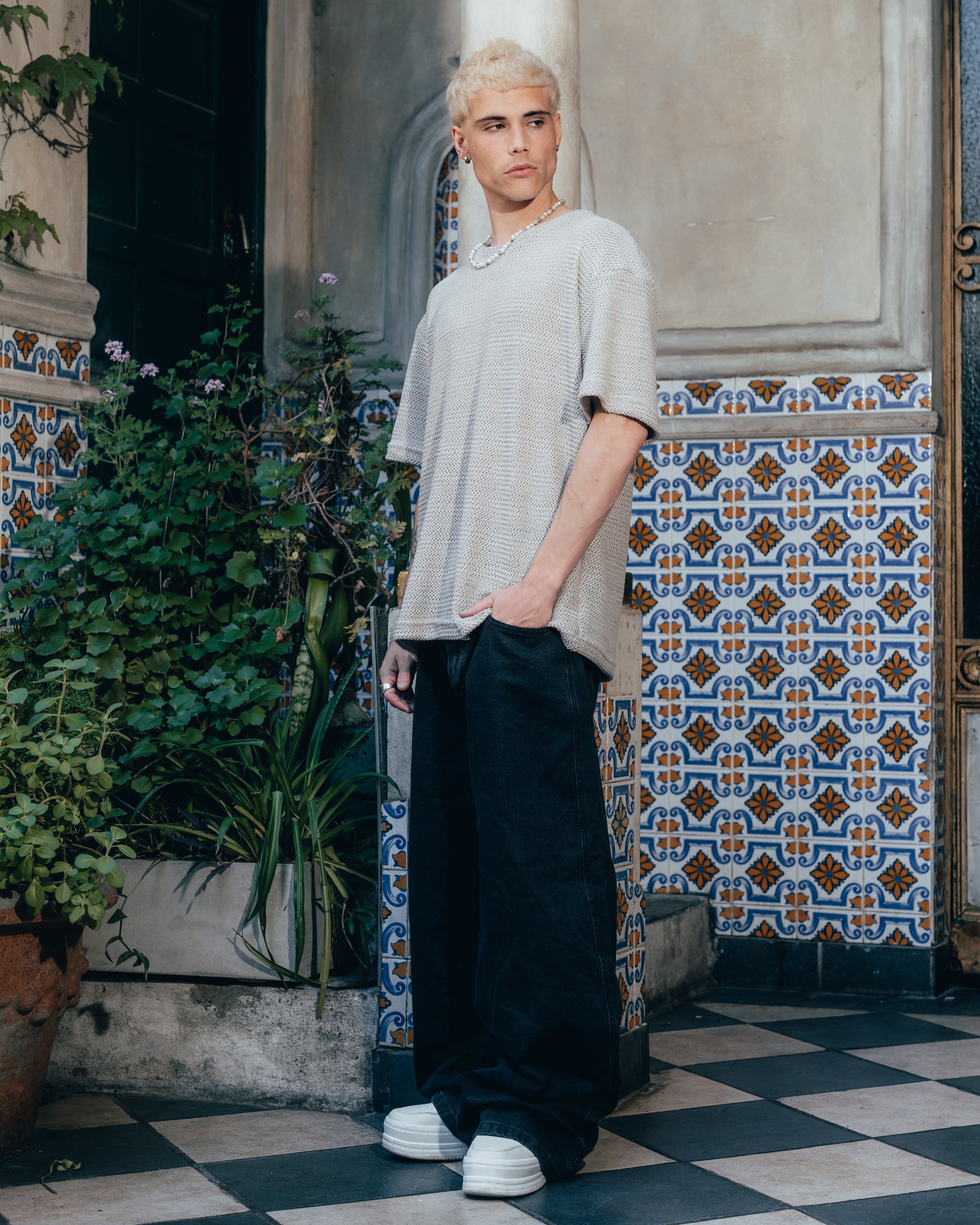 REMERA OVERSIZED TEJIDA [ PRIMARI ] GREY