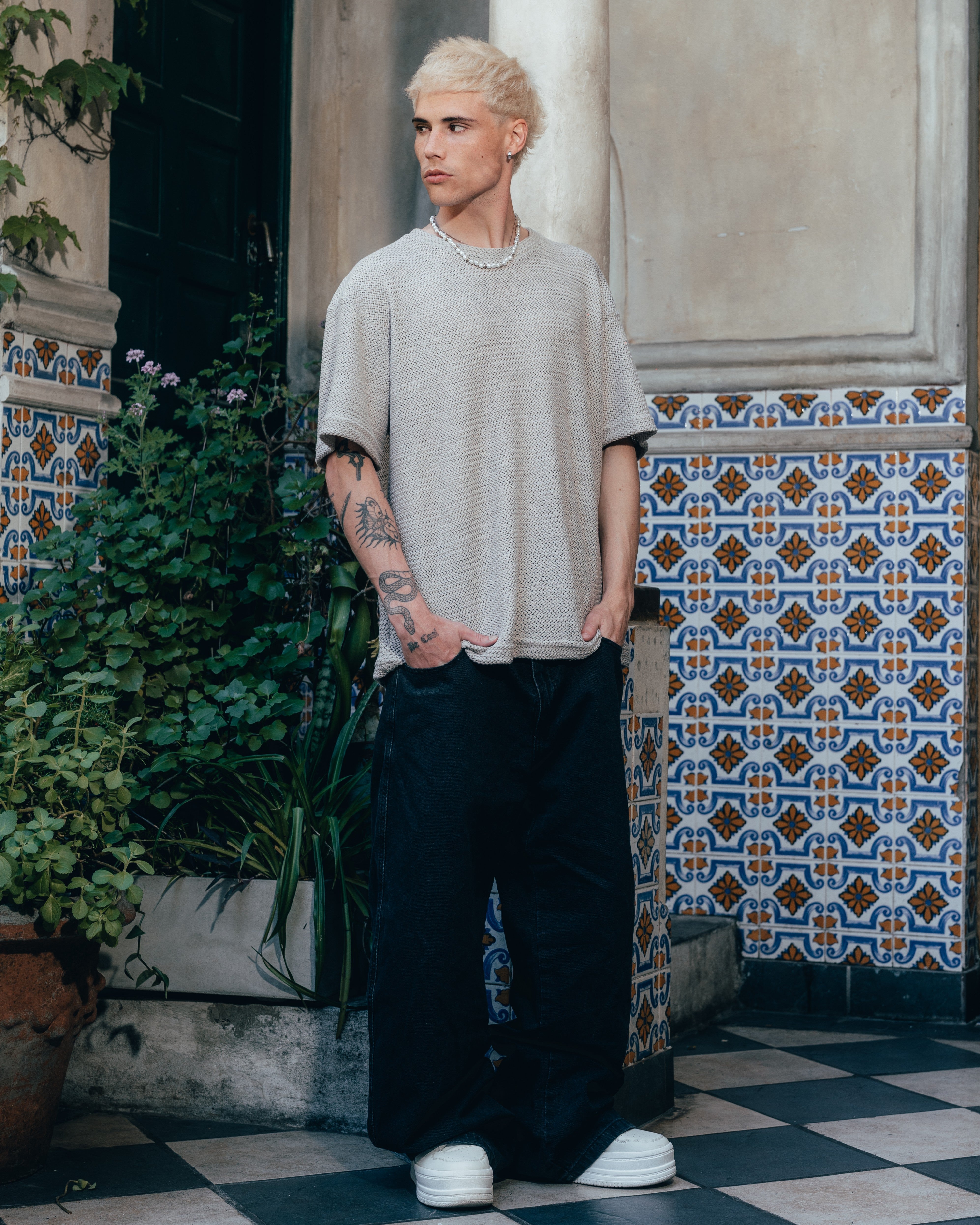 REMERA OVERSIZED TEJIDA [ PRIMARI ] GREY