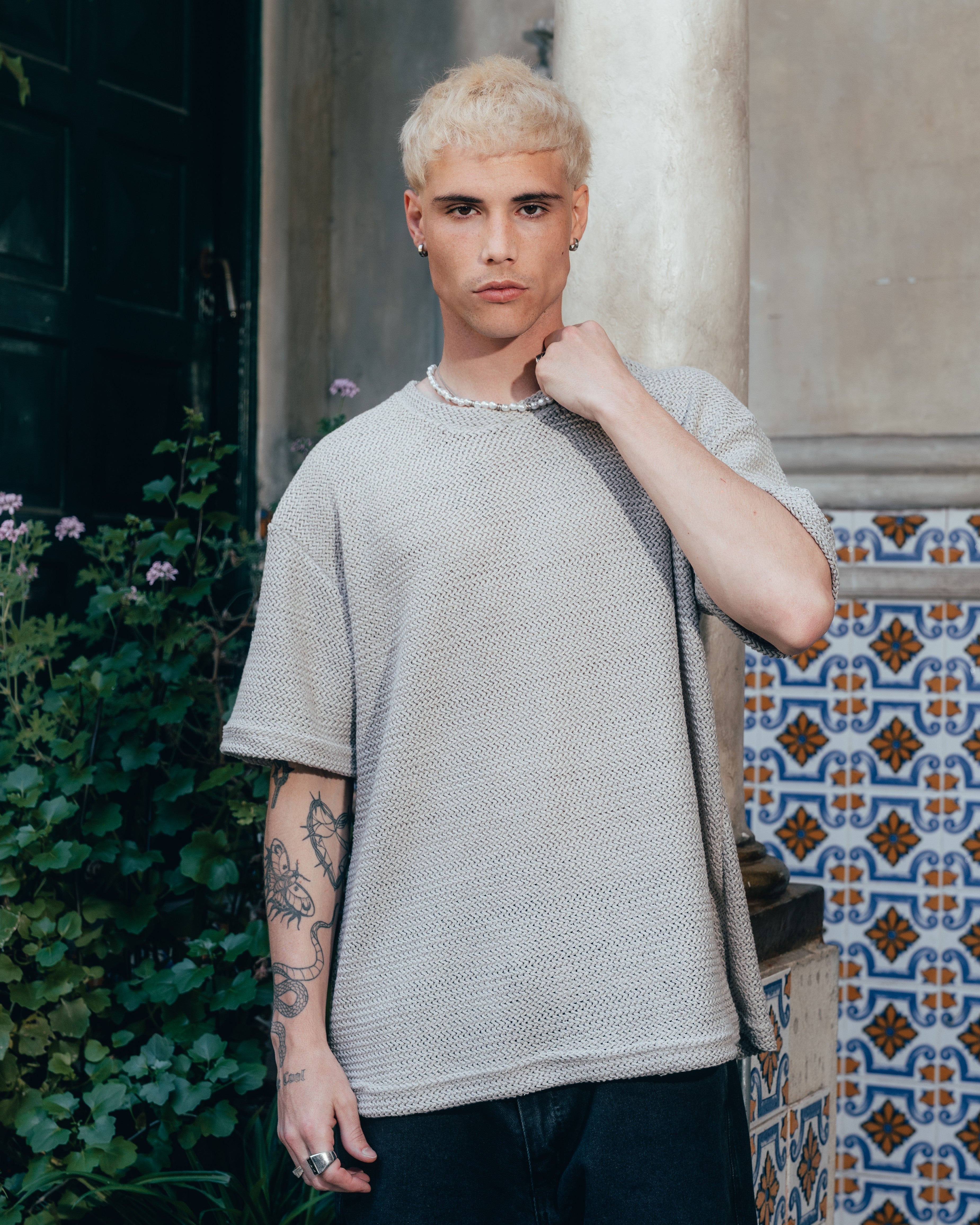 REMERA OVERSIZED TEJIDA [ PRIMARI ] GREY