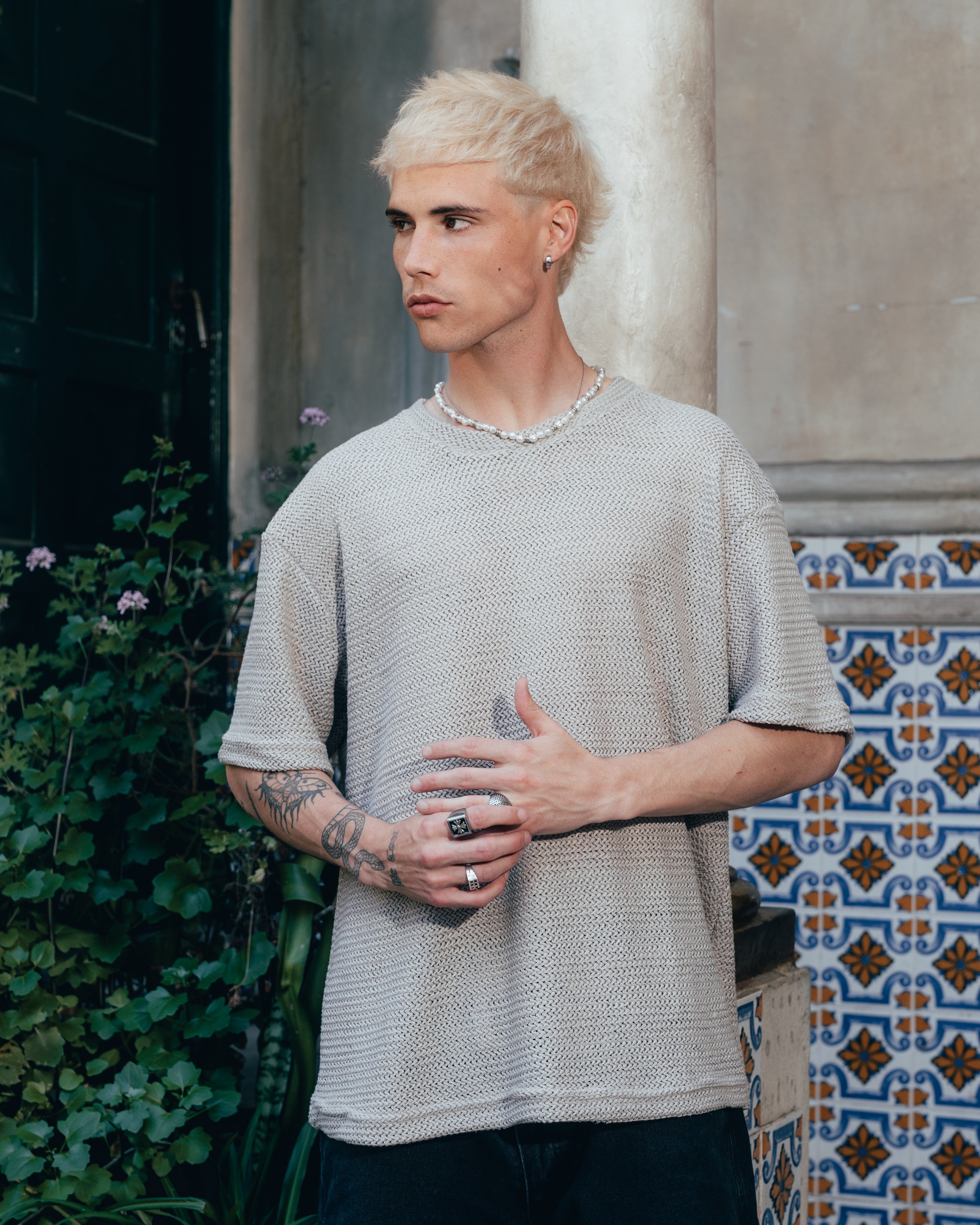 REMERA OVERSIZED TEJIDA [ PRIMARI ] GREY