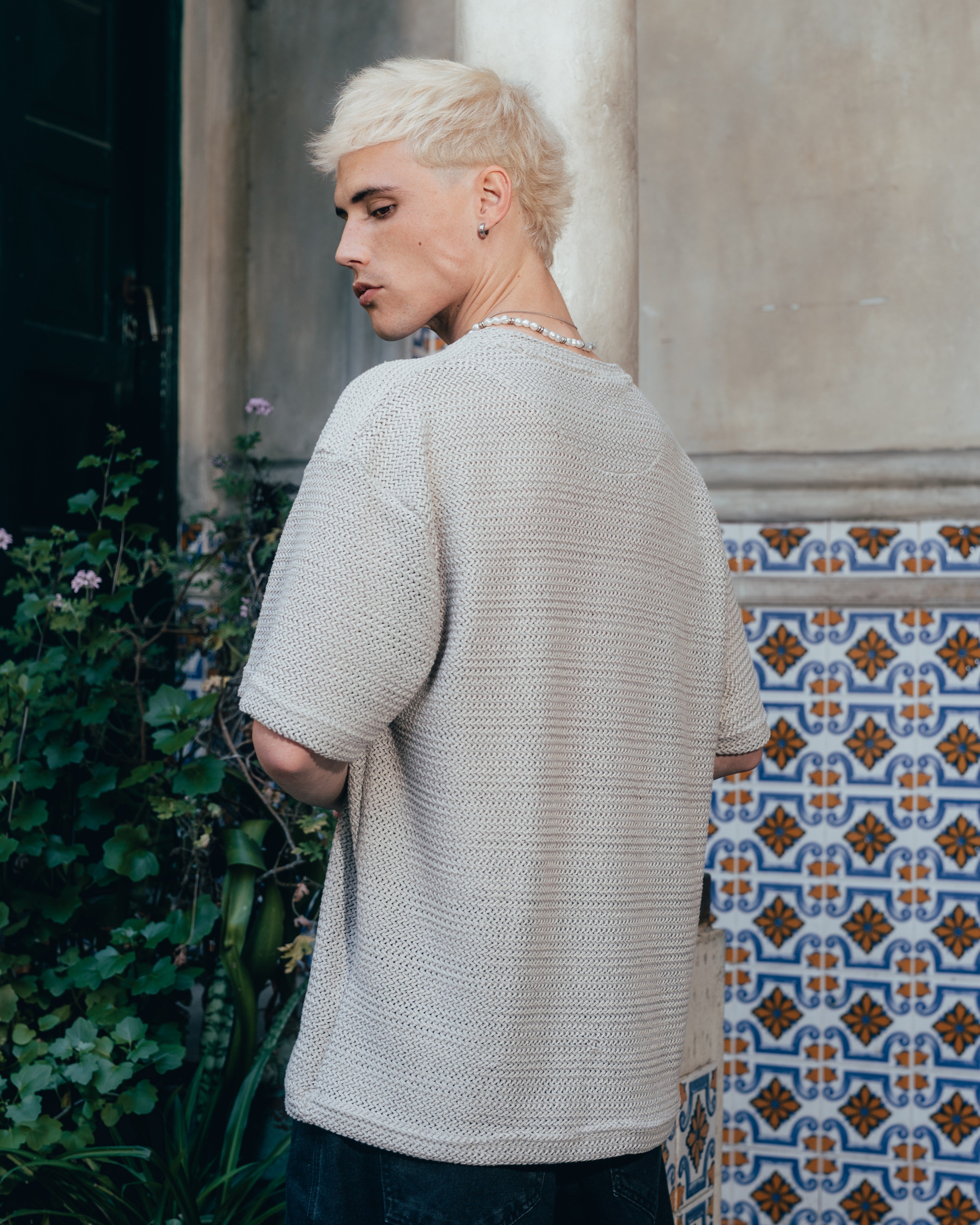 REMERA OVERSIZED TEJIDA [ PRIMARI ] GREY