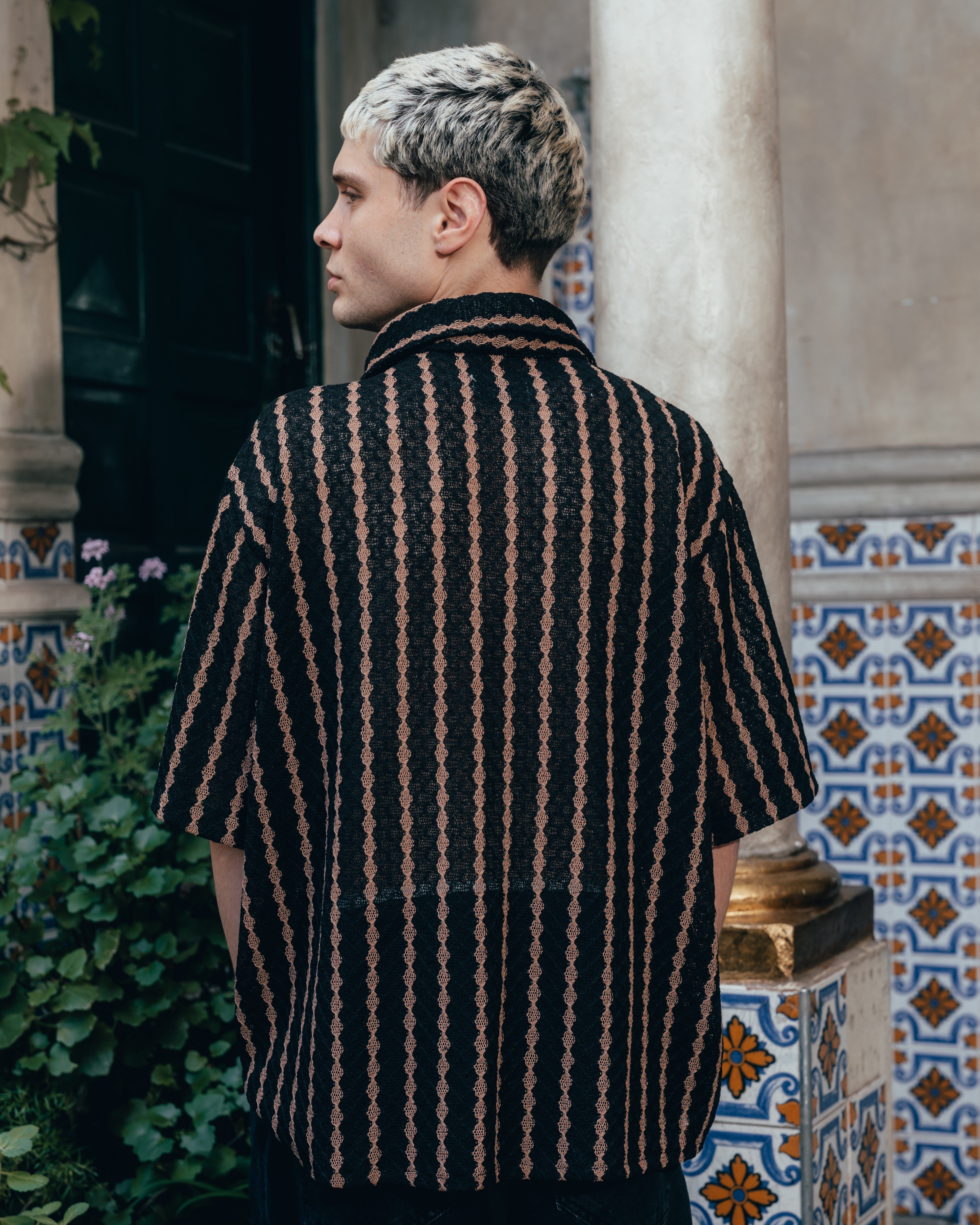 CAMISA TEJIDA RAYADA [ PRIMARI ] BLACK