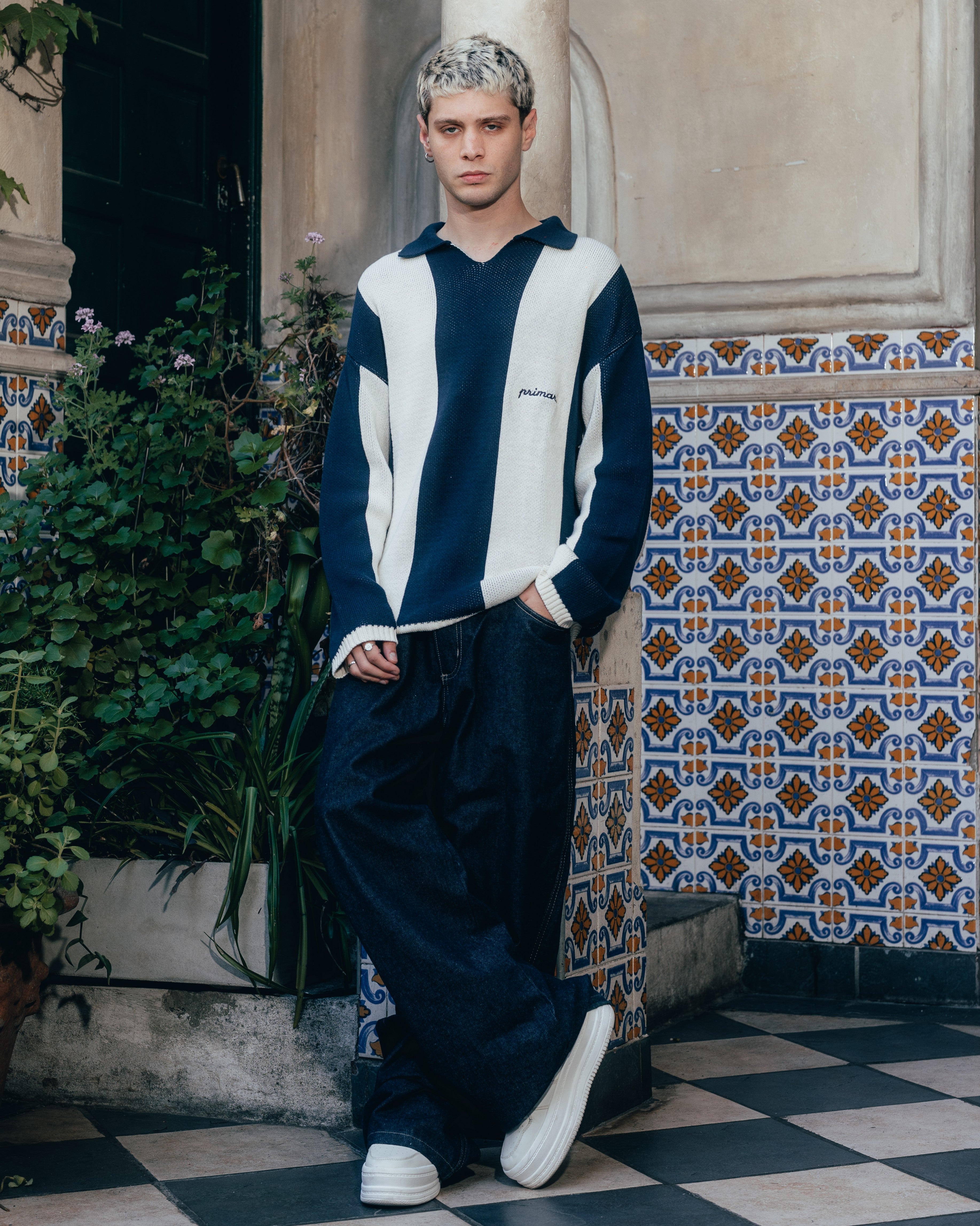 SWEATER POLO TEJIDO [ PRIMARI ] BLUE