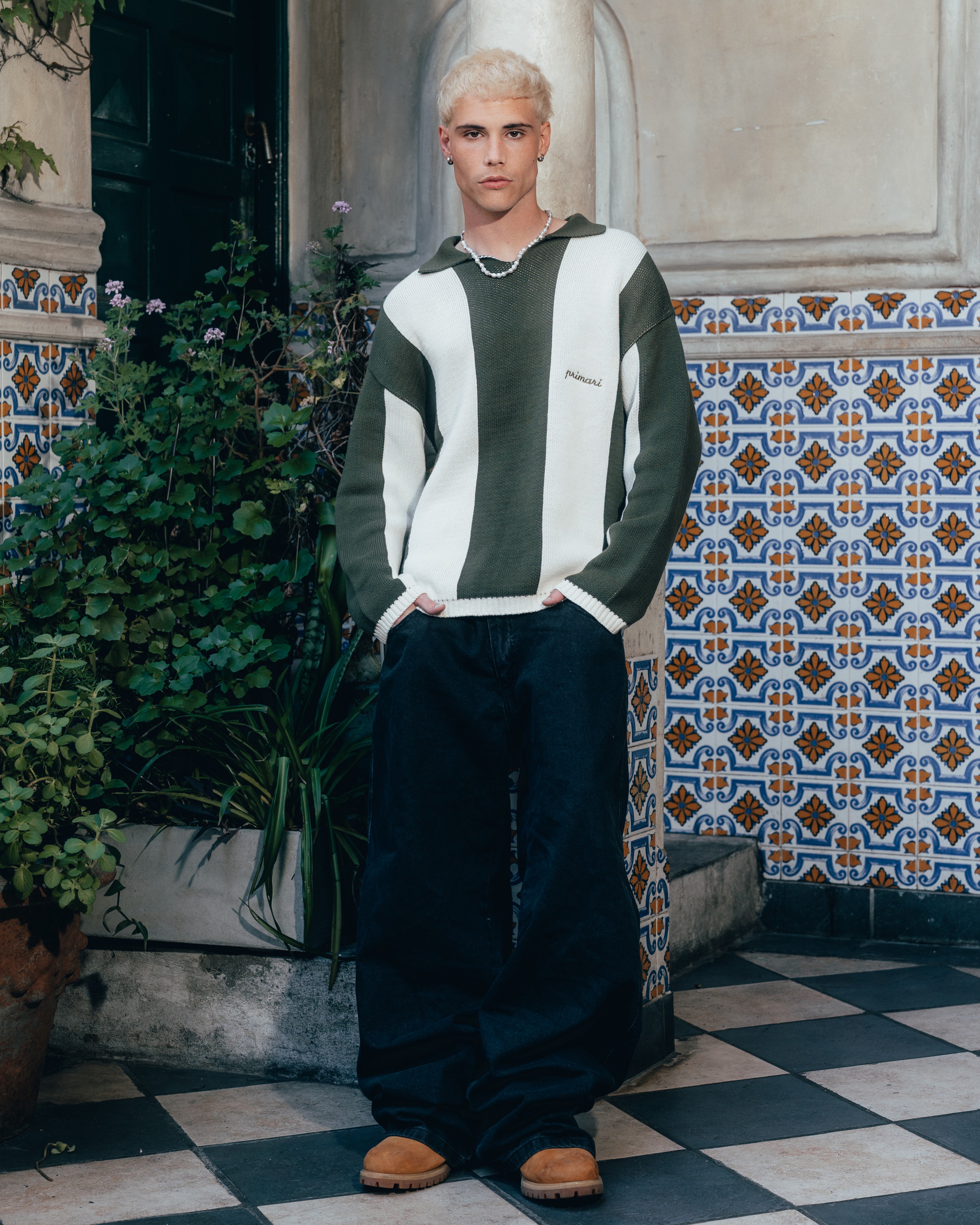 SWEATER POLO TEJIDO [ PRIMARI ] MOSS GREEN