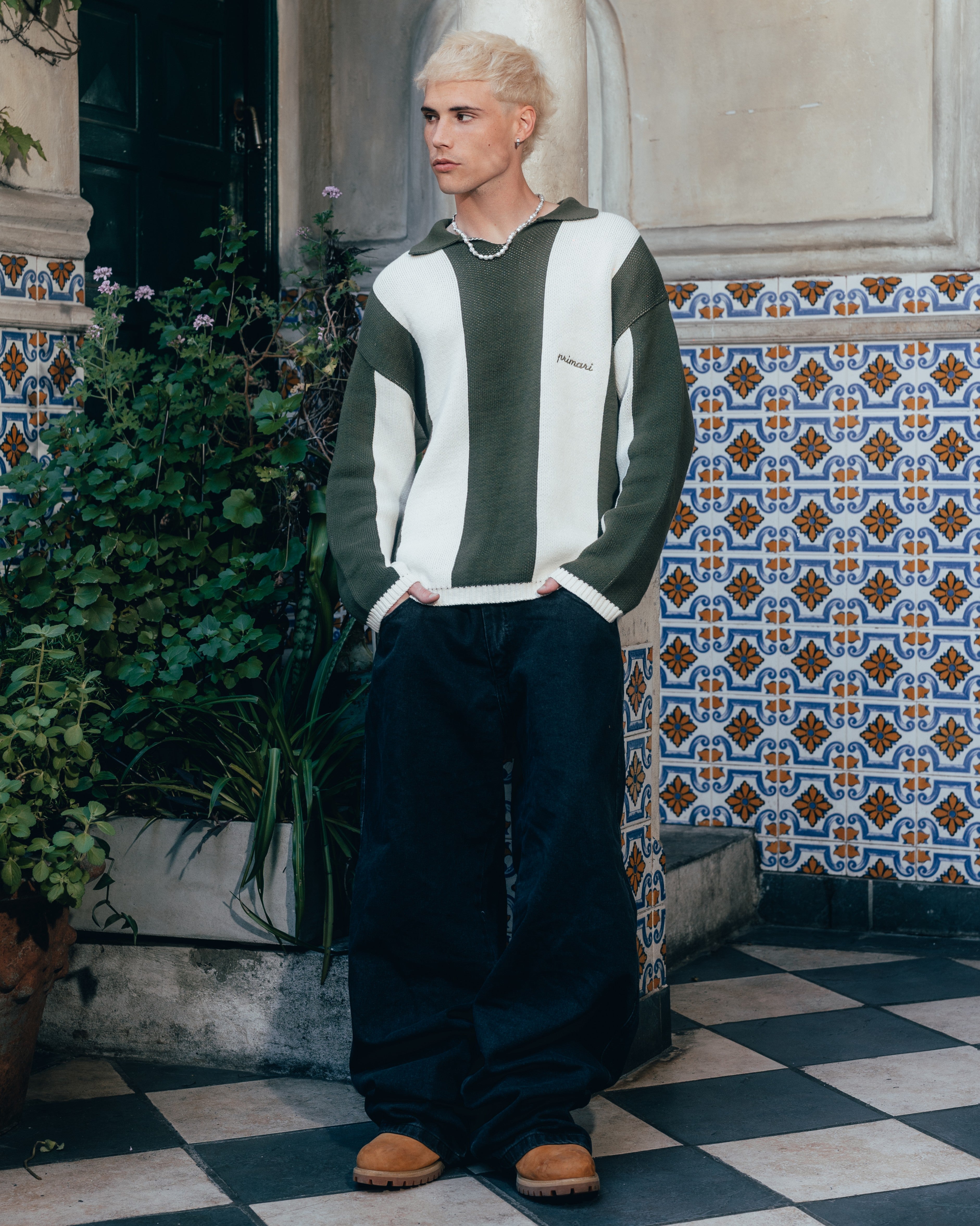 SWEATER POLO TEJIDO [ PRIMARI ] MOSS GREEN