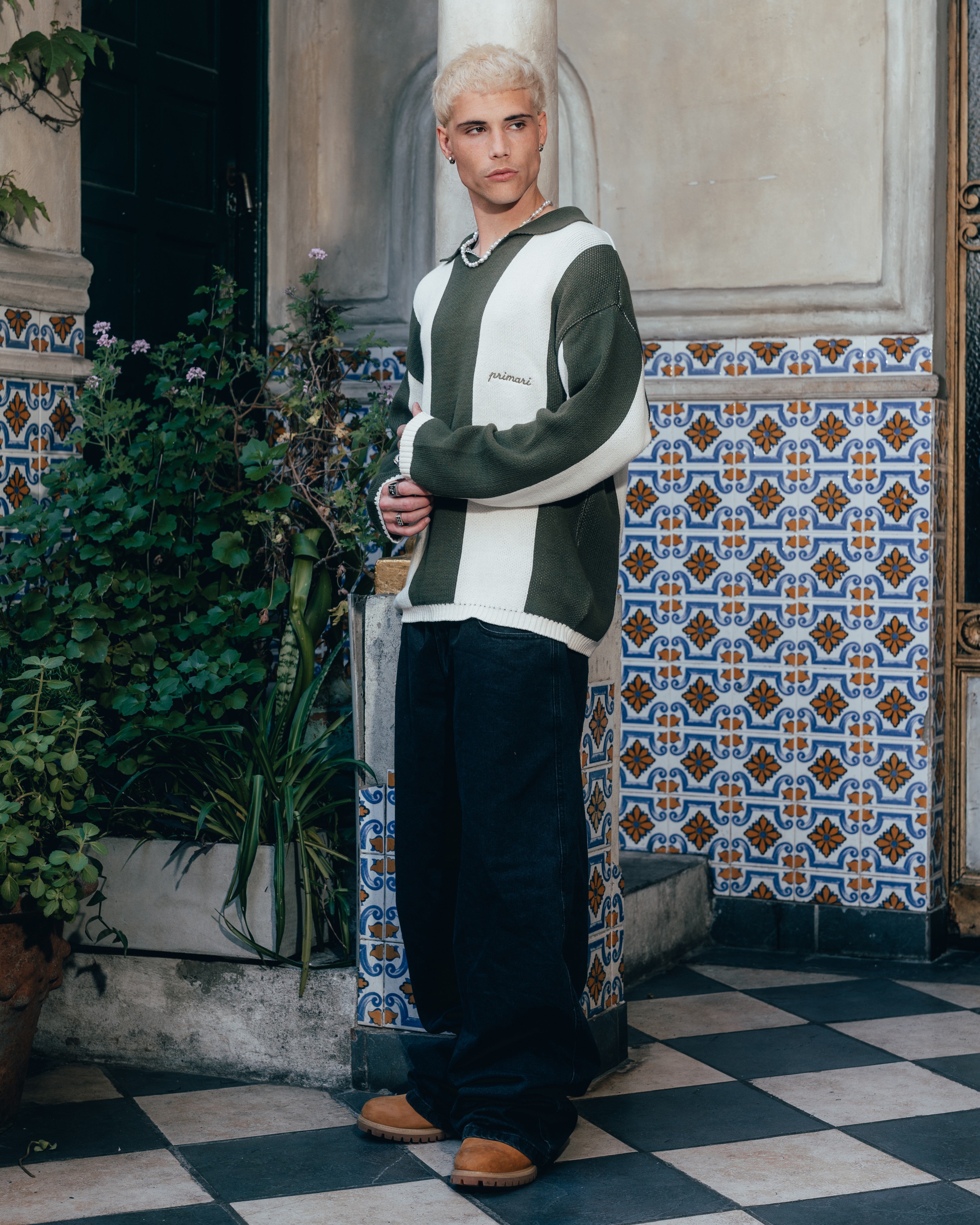 SWEATER POLO TEJIDO [ PRIMARI ] MOSS GREEN