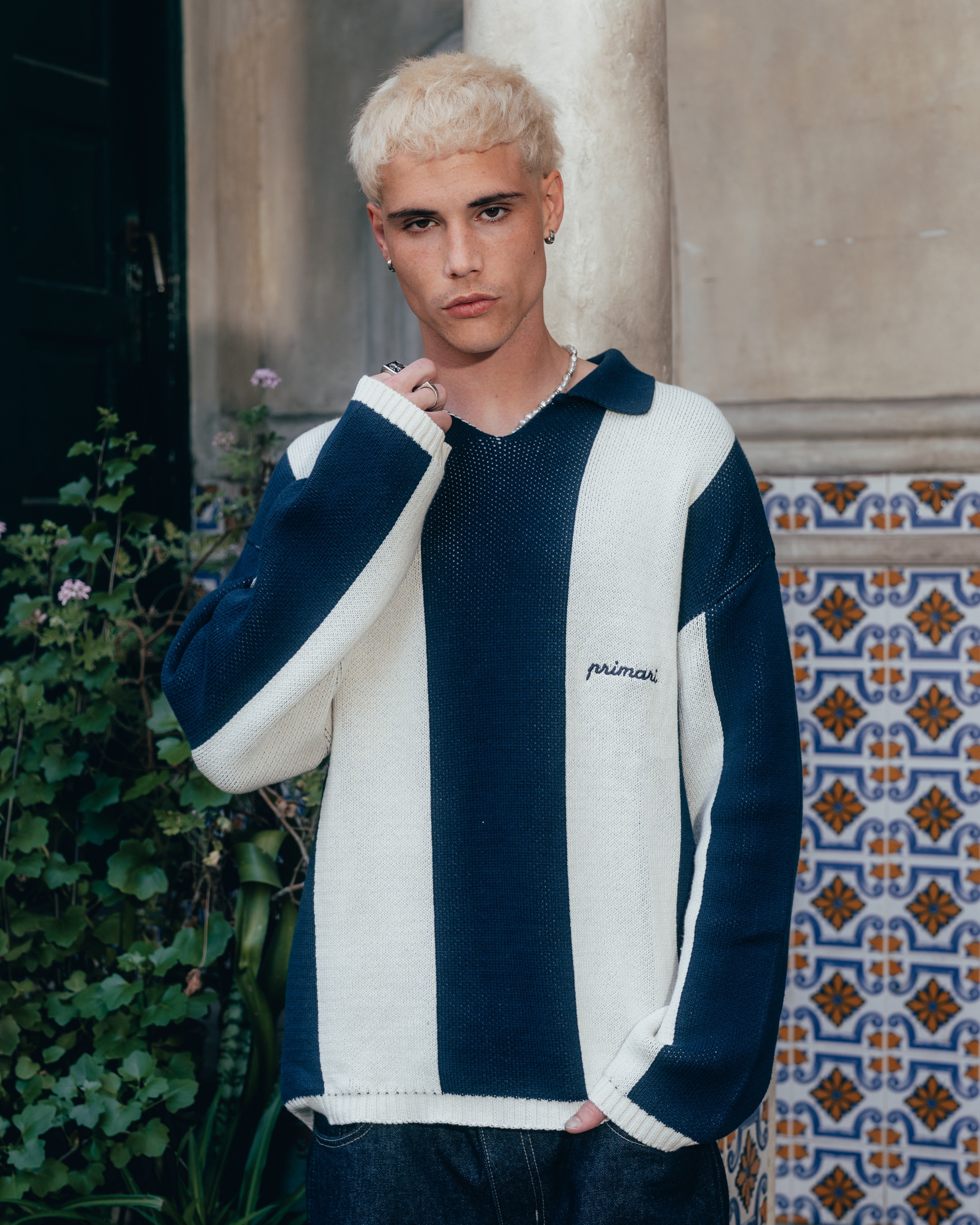 SWEATER POLO TEJIDO [ PRIMARI ] BLUE