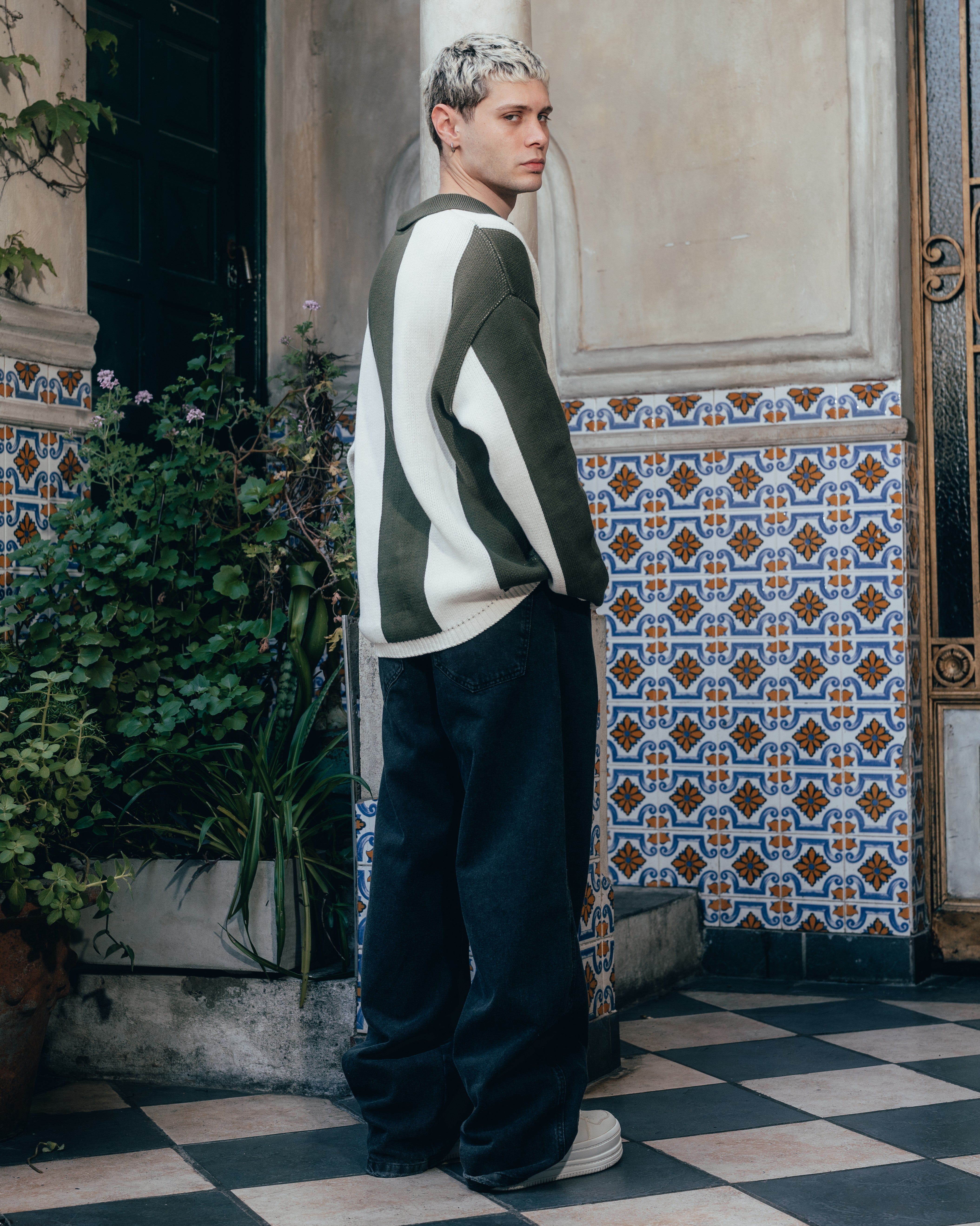 SWEATER POLO TEJIDO [ PRIMARI ] MOSS GREEN