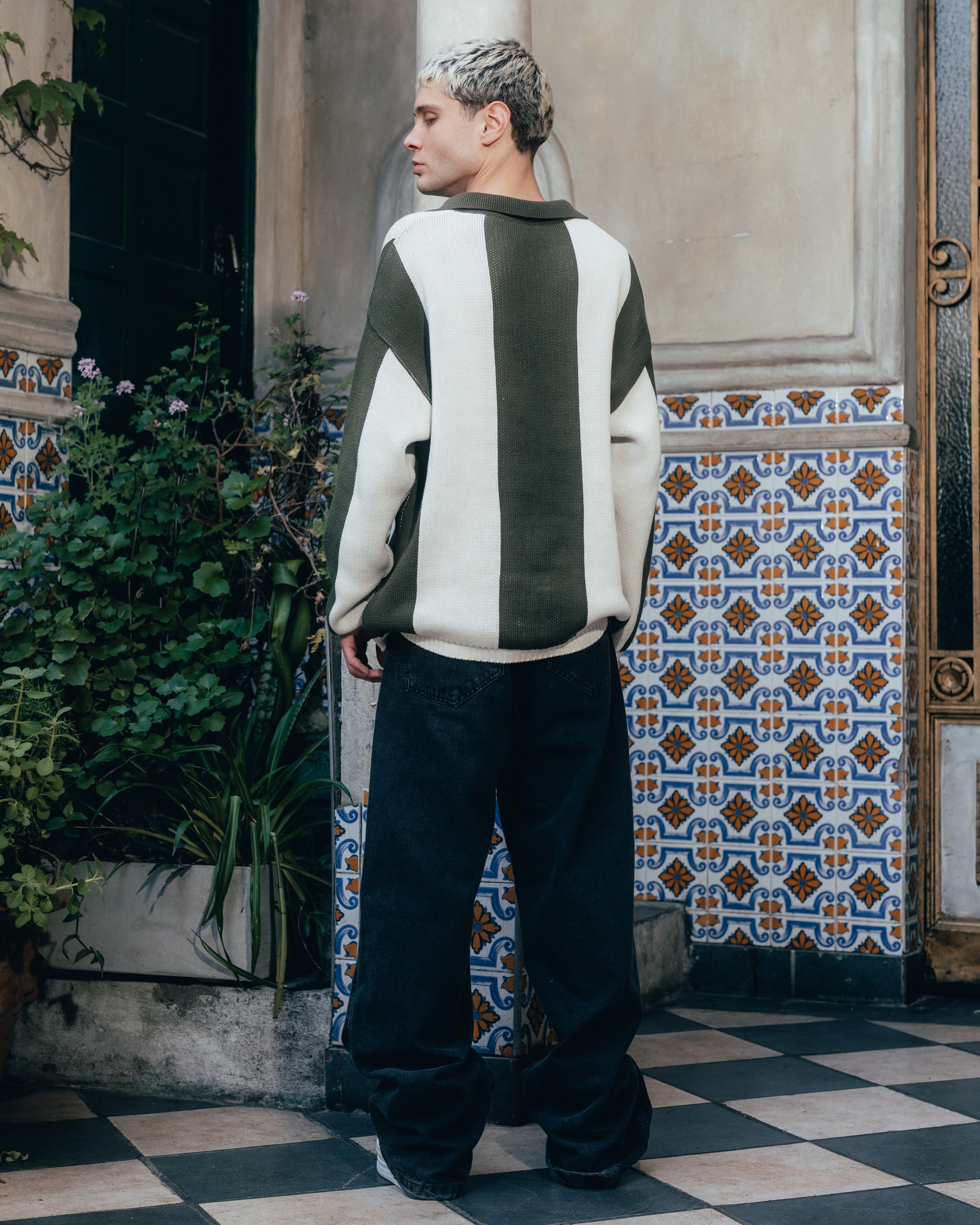 SWEATER POLO TEJIDO [ PRIMARI ] MOSS GREEN