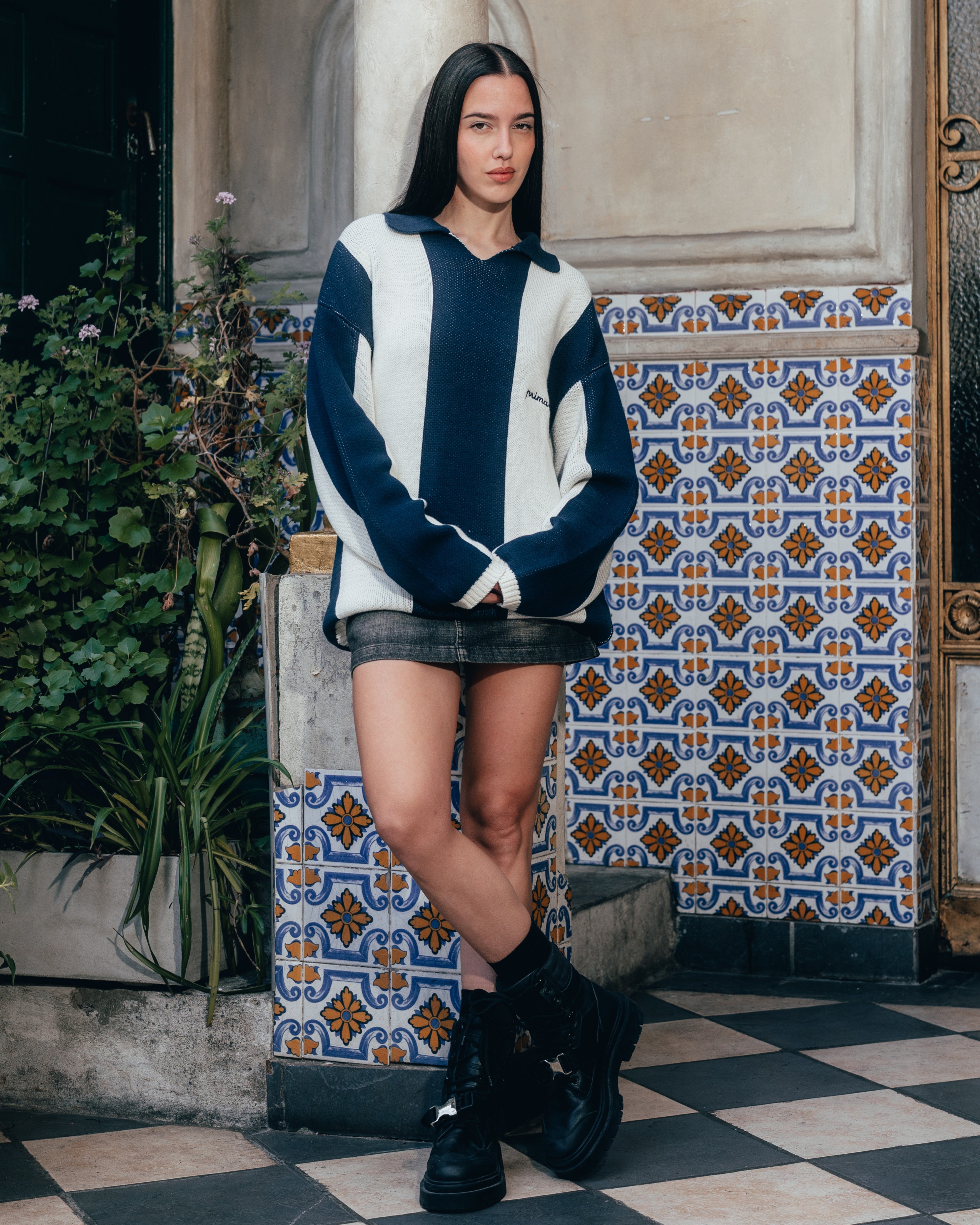 SWEATER POLO TEJIDO [ PRIMARI ] BLUE