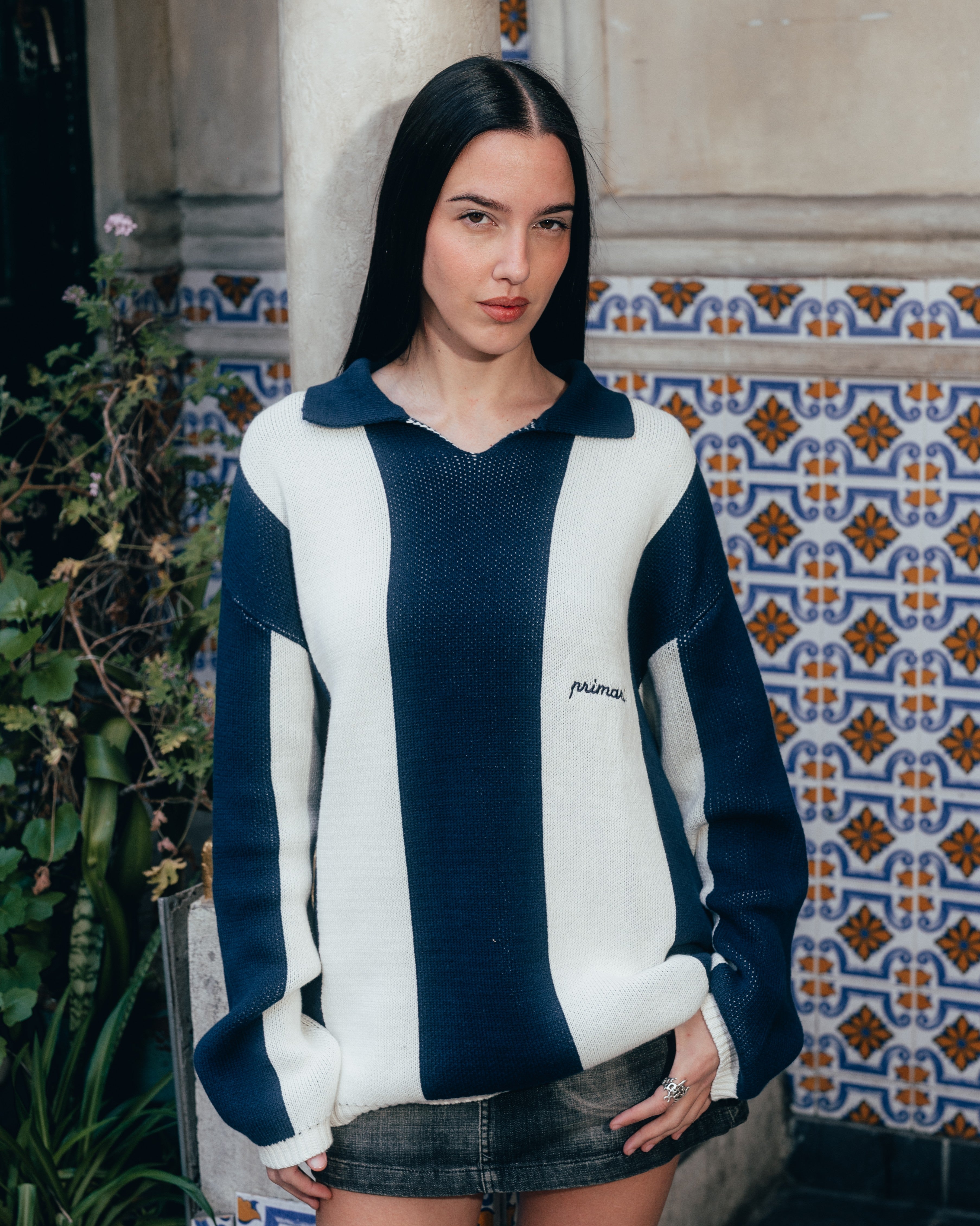 SWEATER POLO TEJIDO [ PRIMARI ] BLUE