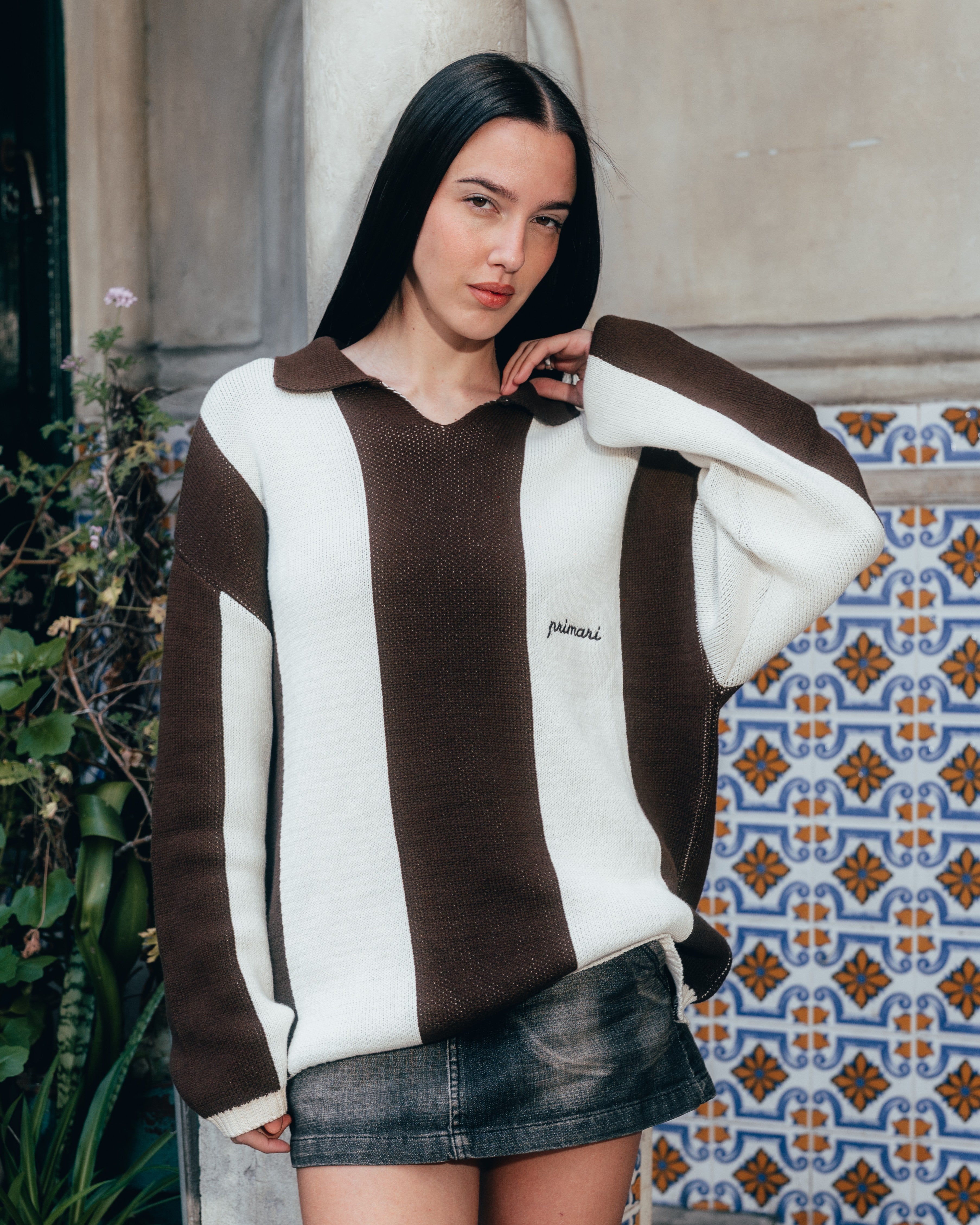 SWEATER POLO TEJIDO [ PRIMARI ] BROWN