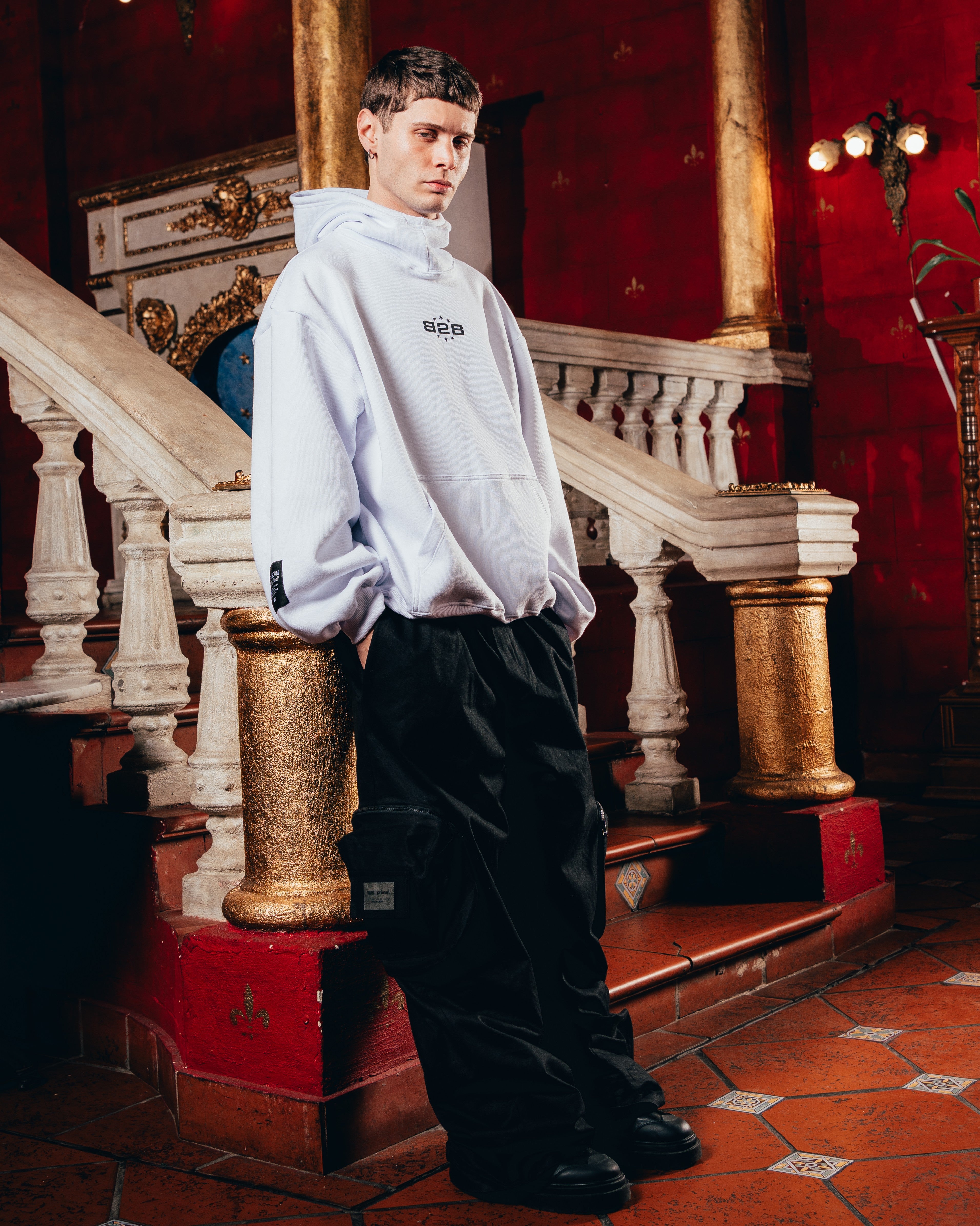 HOODIE OVERSIZED PESADO [ B2B ] WHITE
