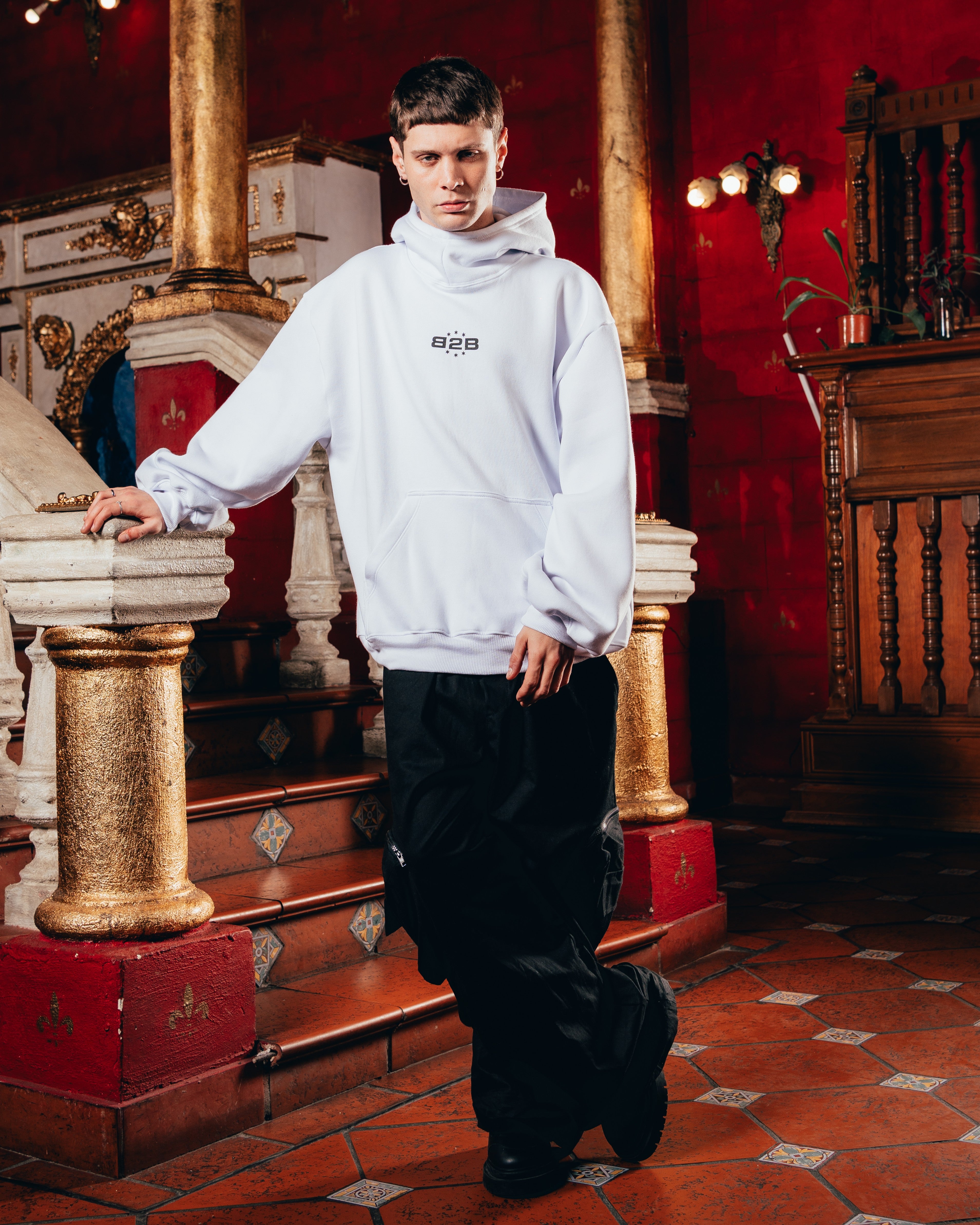 HOODIE OVERSIZED PESADO [ B2B ] WHITE