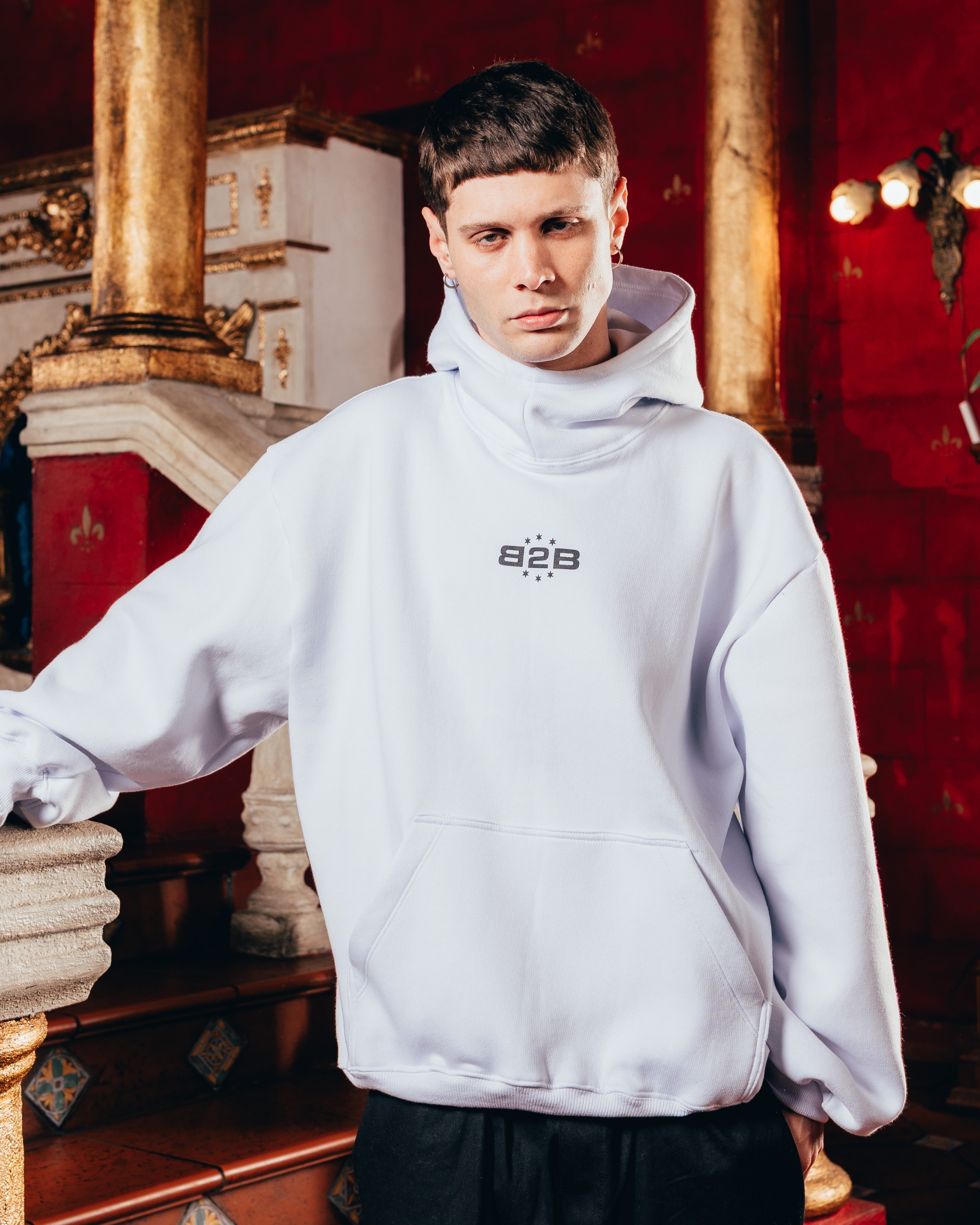 HOODIE OVERSIZED PESADO [ B2B ] WHITE
